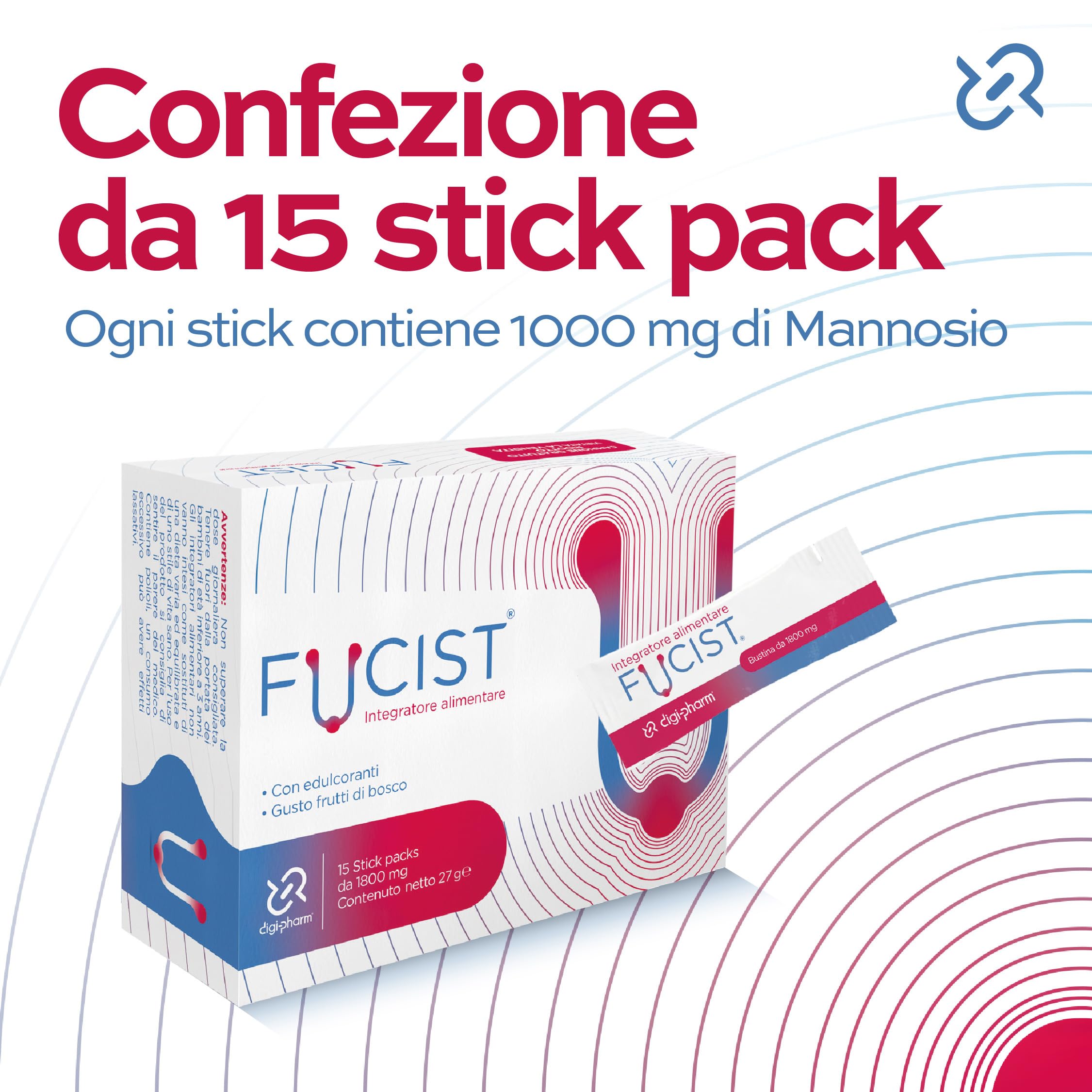 FUCIST Integratore Vie Urinarie con D-Mannosio 1000 Mg, Mirtillo Rosso e PEA Palmitoiletanolamide, Alta concentrazione per Candida Cistite in Stick Orosolubili pronti all'uso