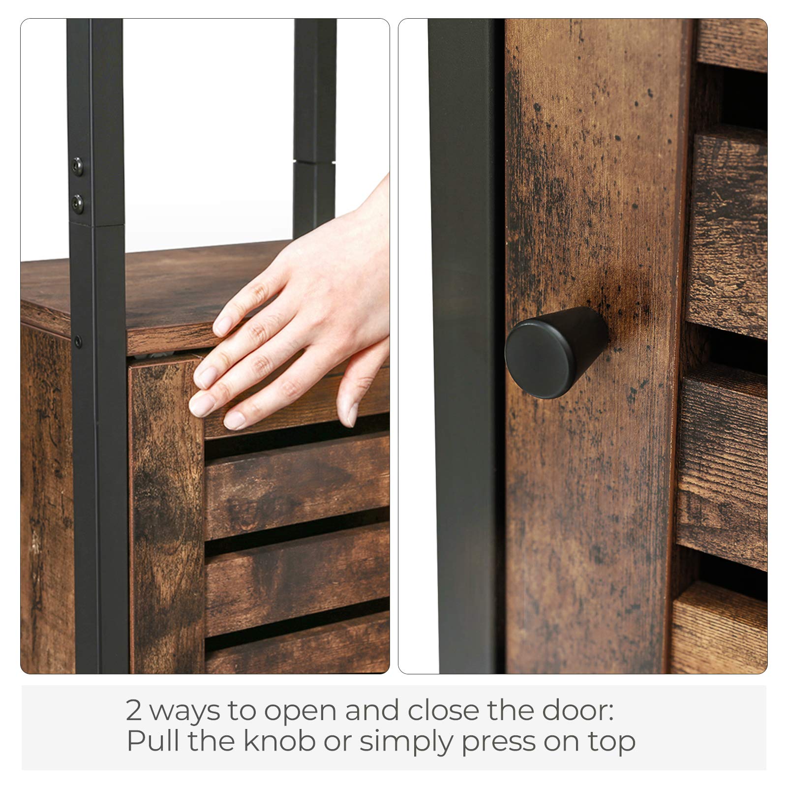 VASAGLE Industrial Bathroom Storage Narrow Floor Standing