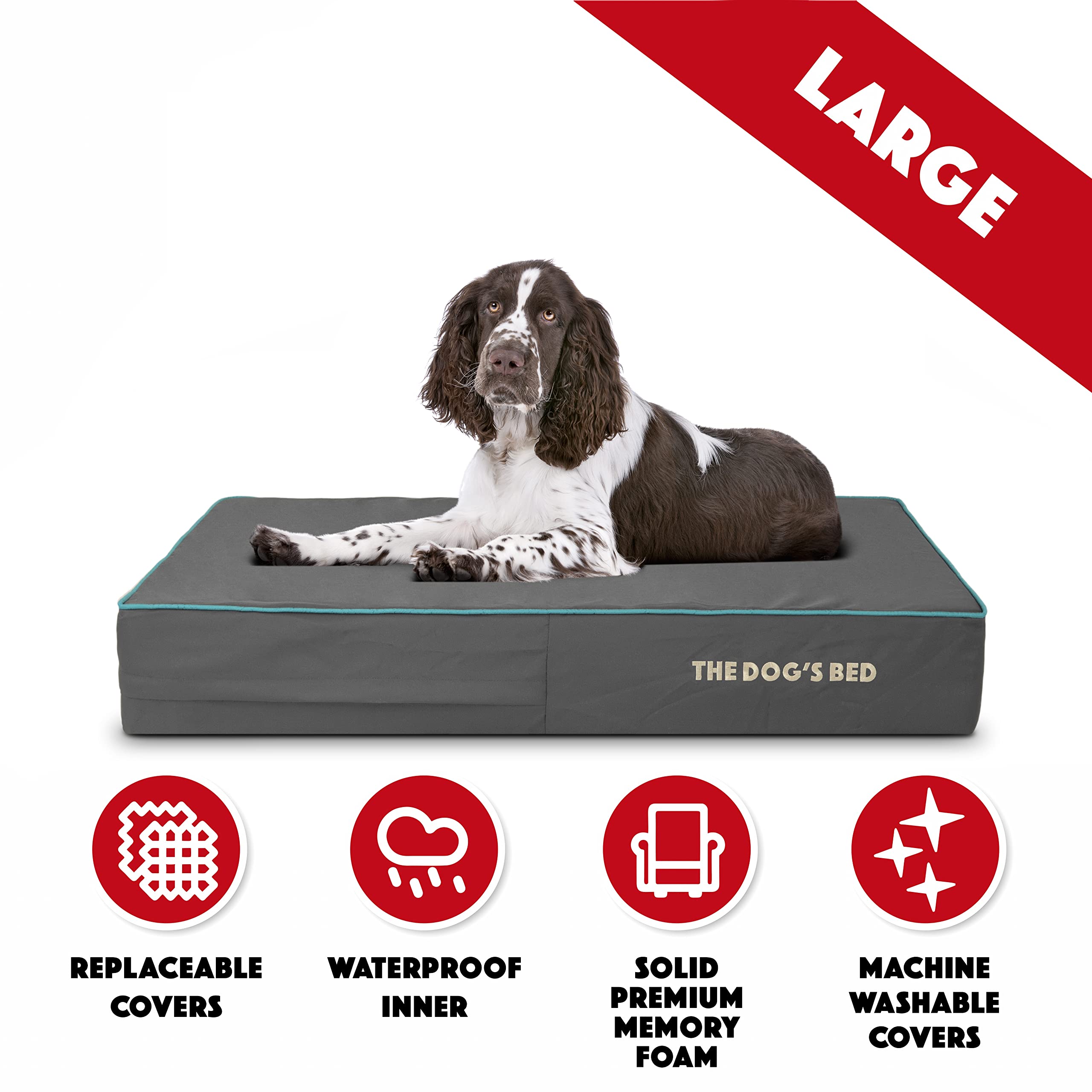 ASYストアThe Dog’s Bed Grey Memory Orthopedic Pain Large Relief Dog Foam