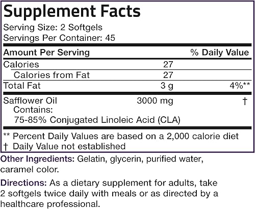 Miniatura 8 de Bronson CLA 3000 Extra High Potency Apoya el Control de Peso Saludable Masa Muscular Magra Ácido Linoleico Conjugado No Estimulante, 90 Cápsulas