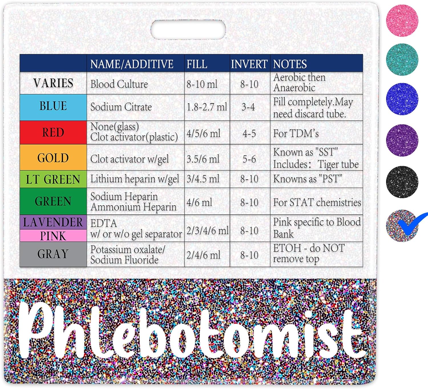 Plifal Phlebotomist Badge Buddy with Order of Blood Draw