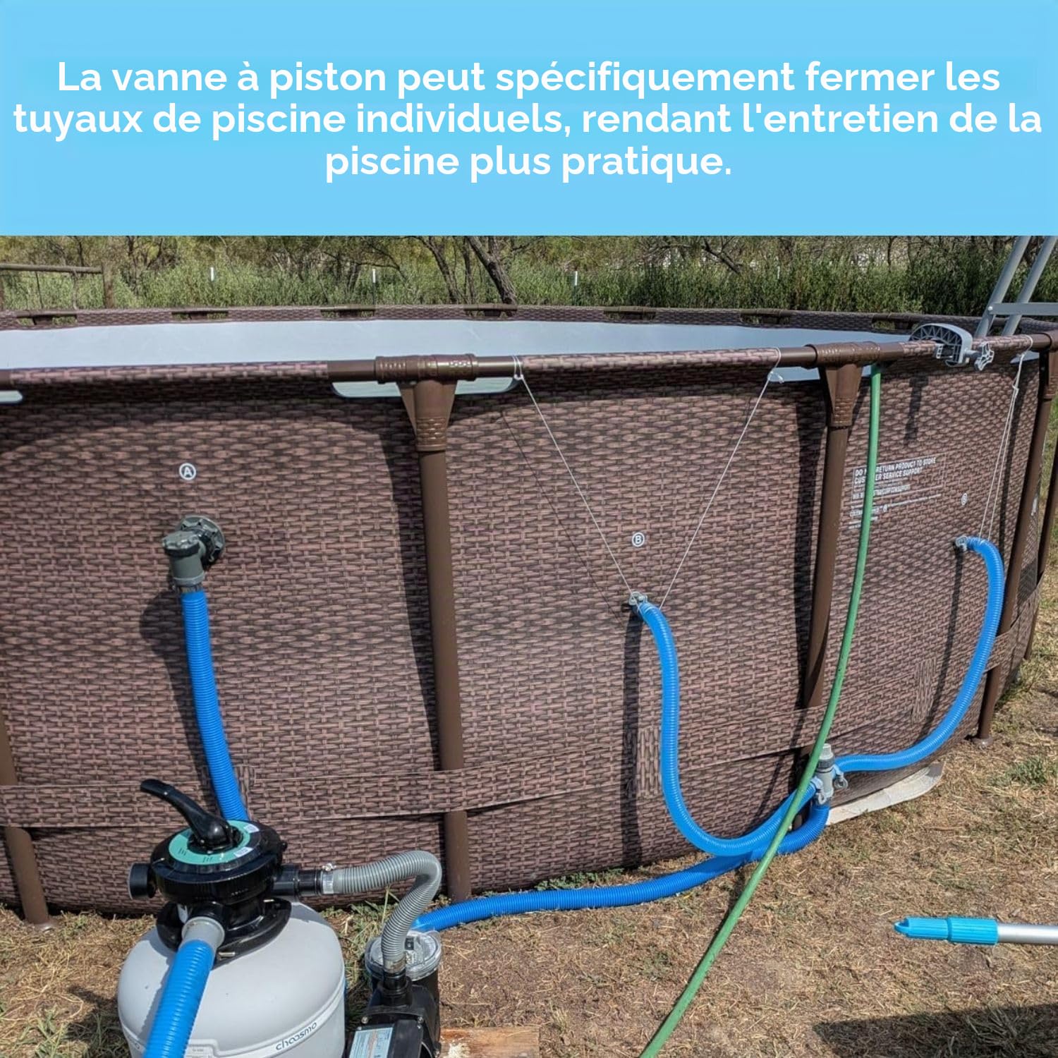 Lot de 2 vannes à piston de rechange, 38 mm, vanne d'arrêt pour piscines hors sol, compatibles avec tuyau de 1 1/2 pouce, compatibles avec les pompes à filtre de piscine courantes
