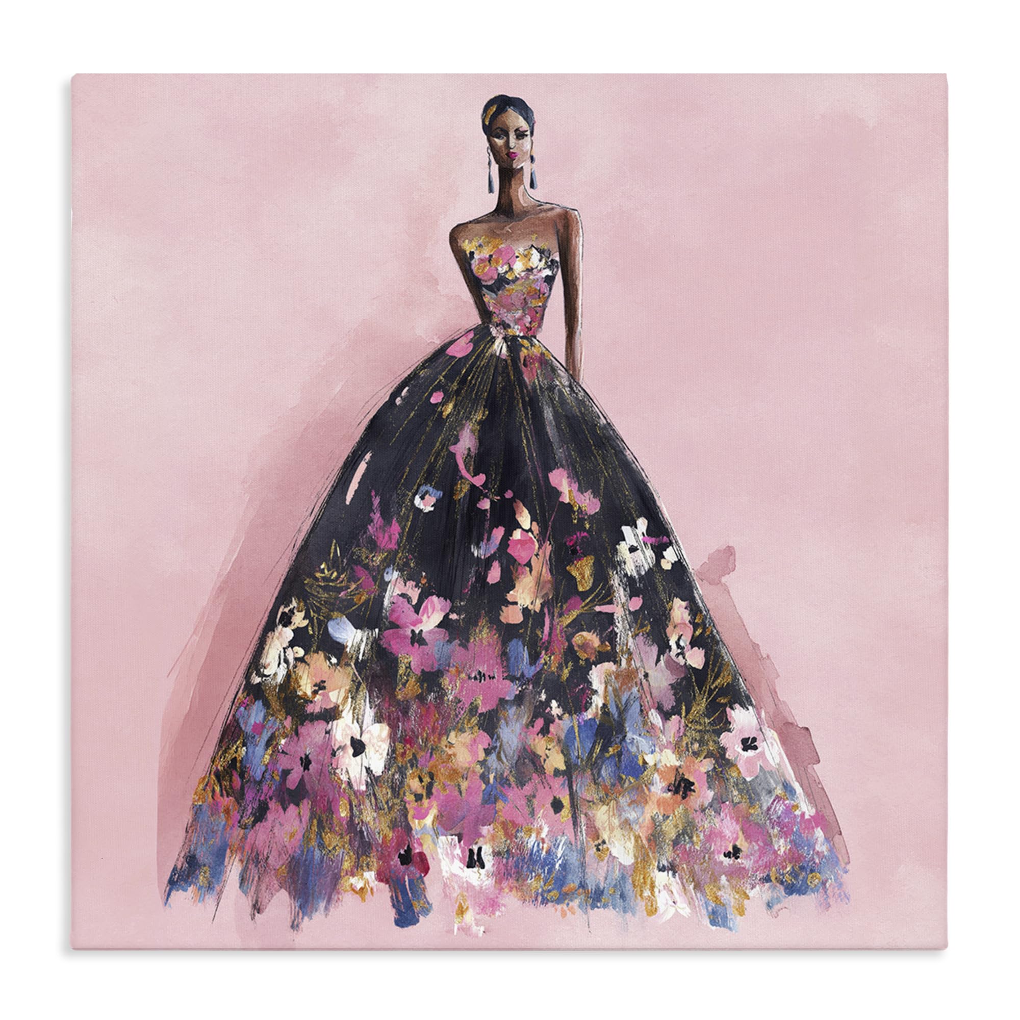 Stupell Industries Floral Glamour Evening Gown 'Floral Reverie Gown', Canvas Art, 30 X 30 Inches, Easy To Hang And Sturdy, Made In Usa, By Svetlana Aleynikova
