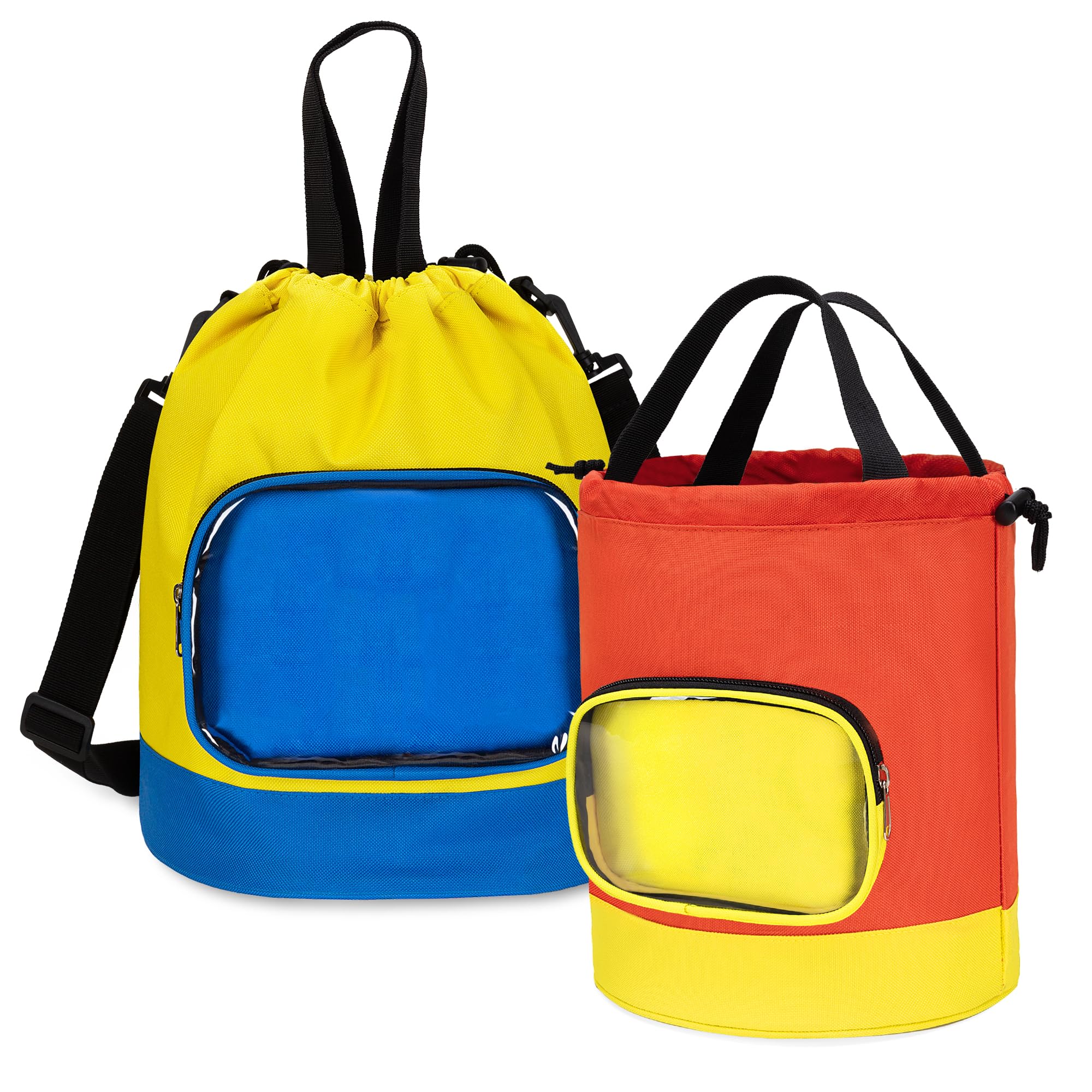 4 Tasche Portagiochi In PVC Con Cerniera – Trasparenti Con Rete – XL 26x7,5x34 Cm – Per Puzzle, Lego E Giochi Da Bagno - 3