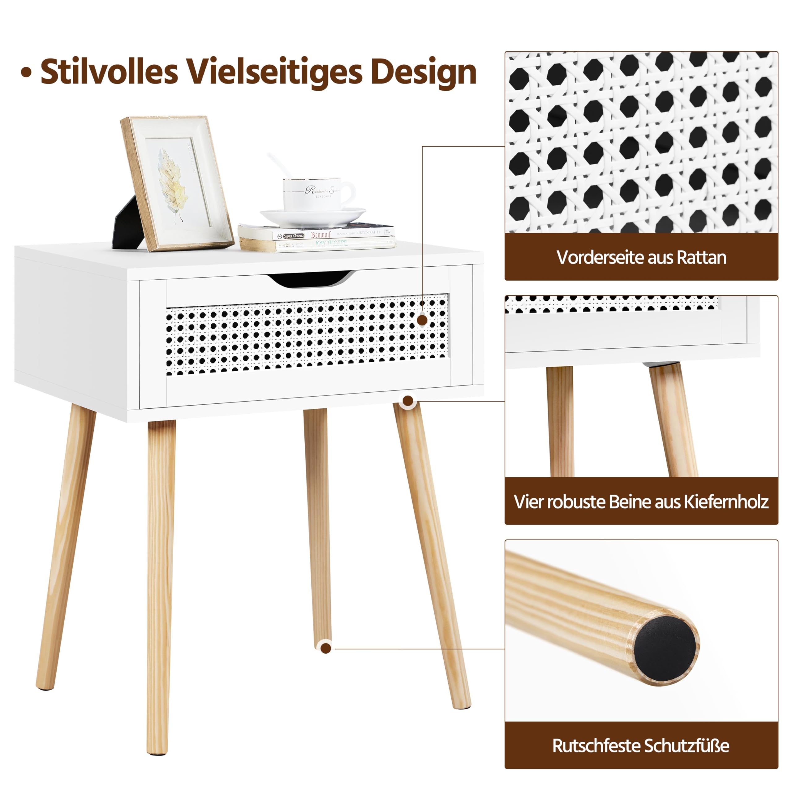 Yaheetech Nachtkastje, bijzettafelset, set van 2 banktafels, kleine salontafels, stapelbaar, woonkamer, slaapkamer, hal, stabiel, industrieel design, grijs