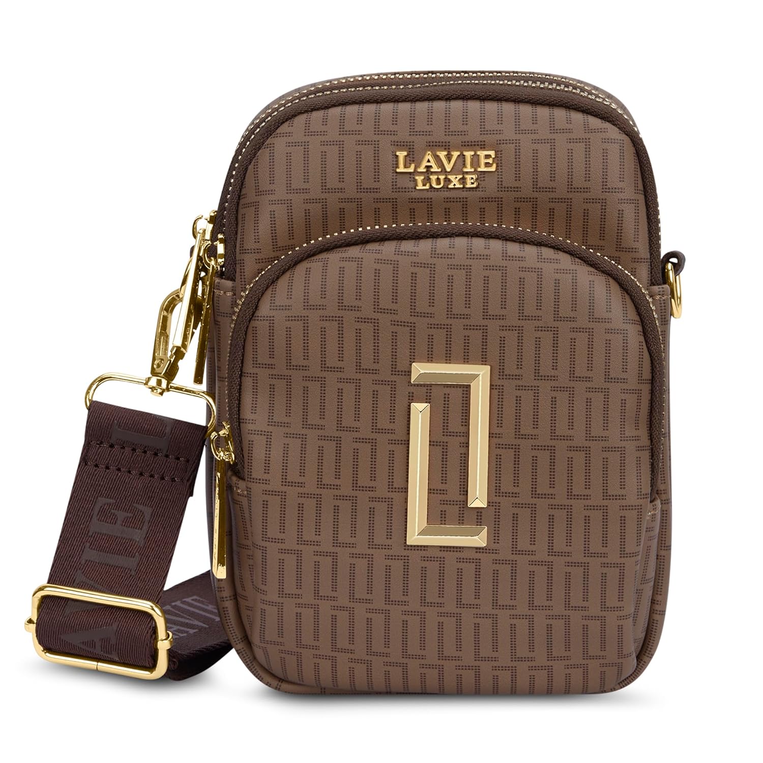 Lavie Luxe Women’s Mono Mobile Vertical 3 Compartment Crossbody Box Sling Bag | Ladies Purse Handbag | Gift for Women