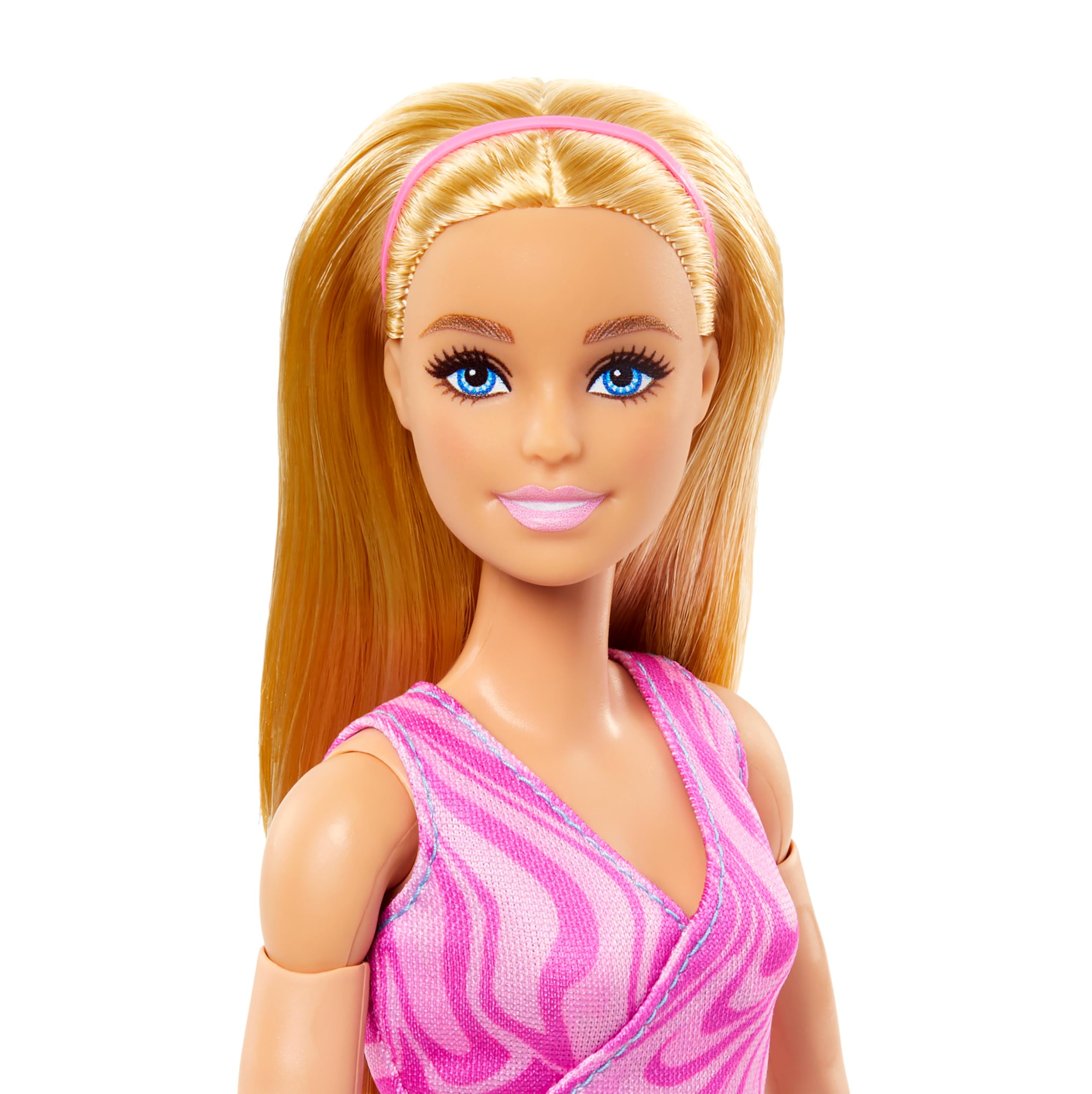 Barbie Made to Move Fashion Doll with Blonde Hair Wearing Removable Pink Sports Top & Blue Yoga Pants, 22 Bendable “Joints” 3
