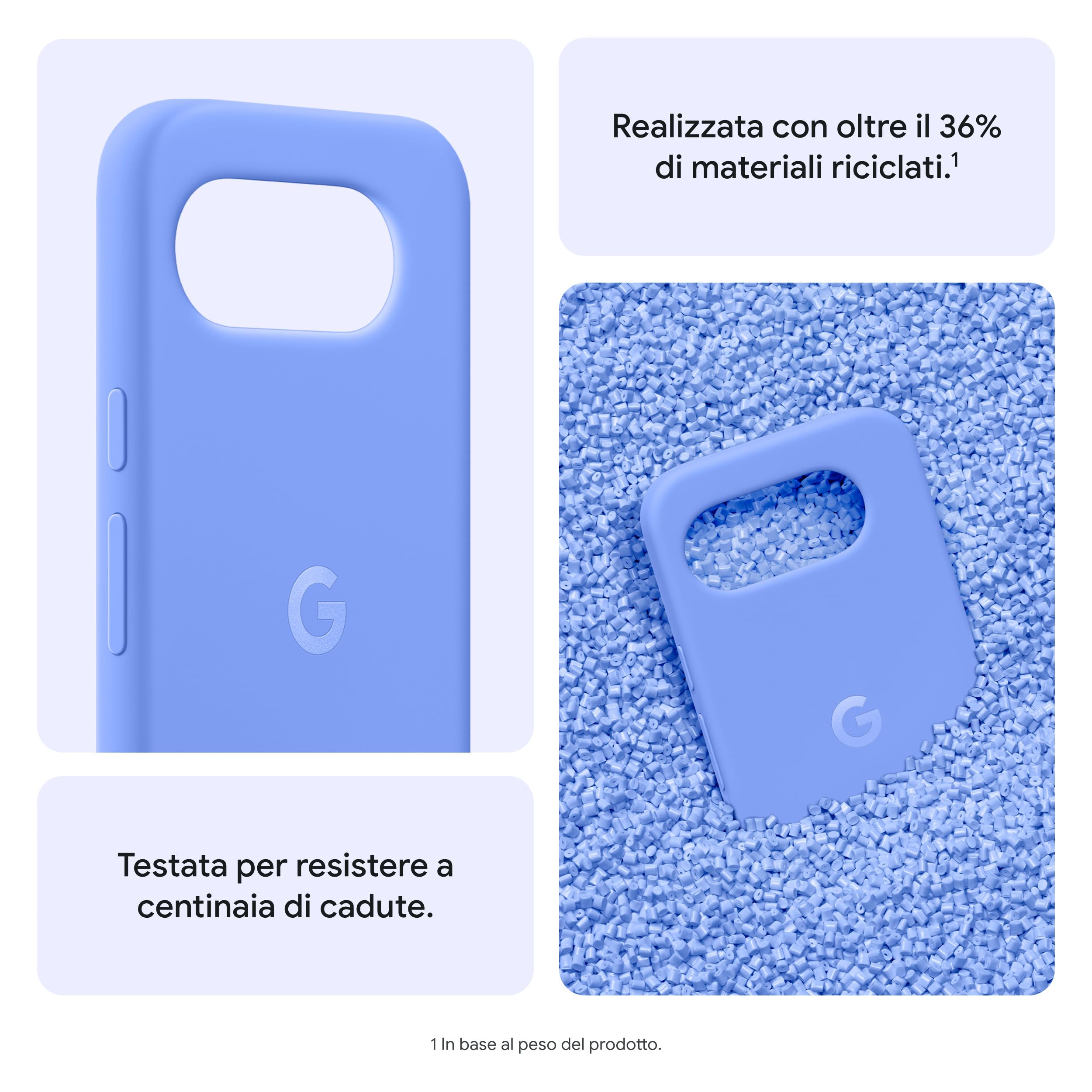 Cover per Google Pixel 10a - Realizzata in plastica riciclata per Pixel 10a, ricarica senza ostacoli, sottoposta a test di resistenza alle cadute - grigio nebbia
