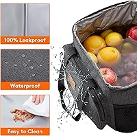 Vista 124 de Lifewit Bolsa de Almuerzo Mediana Aislada Caja de Almuerzo Hielera Suave Bolsa Refrigerante para Adultos Hombres Mujeres, Gris 12 Latas (9L)