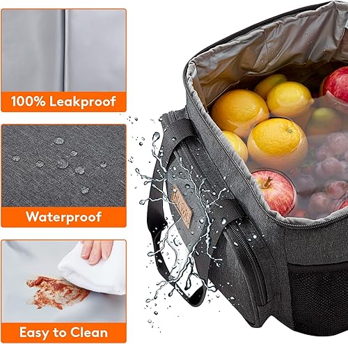 Miniatura 124 de Lifewit Bolsa de Almuerzo Mediana Aislada Caja de Almuerzo Hielera Suave Bolsa Refrigerante para Adultos Hombres Mujeres, Gris 12 Latas (9L)