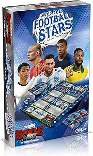 Top Trumps World Football Stars Battle Mat Card Game, Play with your favourite football players including Ronaldo, Messi, Neymar, Harry Kane Haaland and Salah, Educational game for ages 6 plus