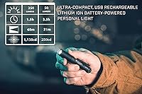 Vista 7 de Linterna Streamlight 66601 MicroStream de 250 lúmenes EDC ultracompacta con batería recargable USB, empaquetado minorista transparente, negro