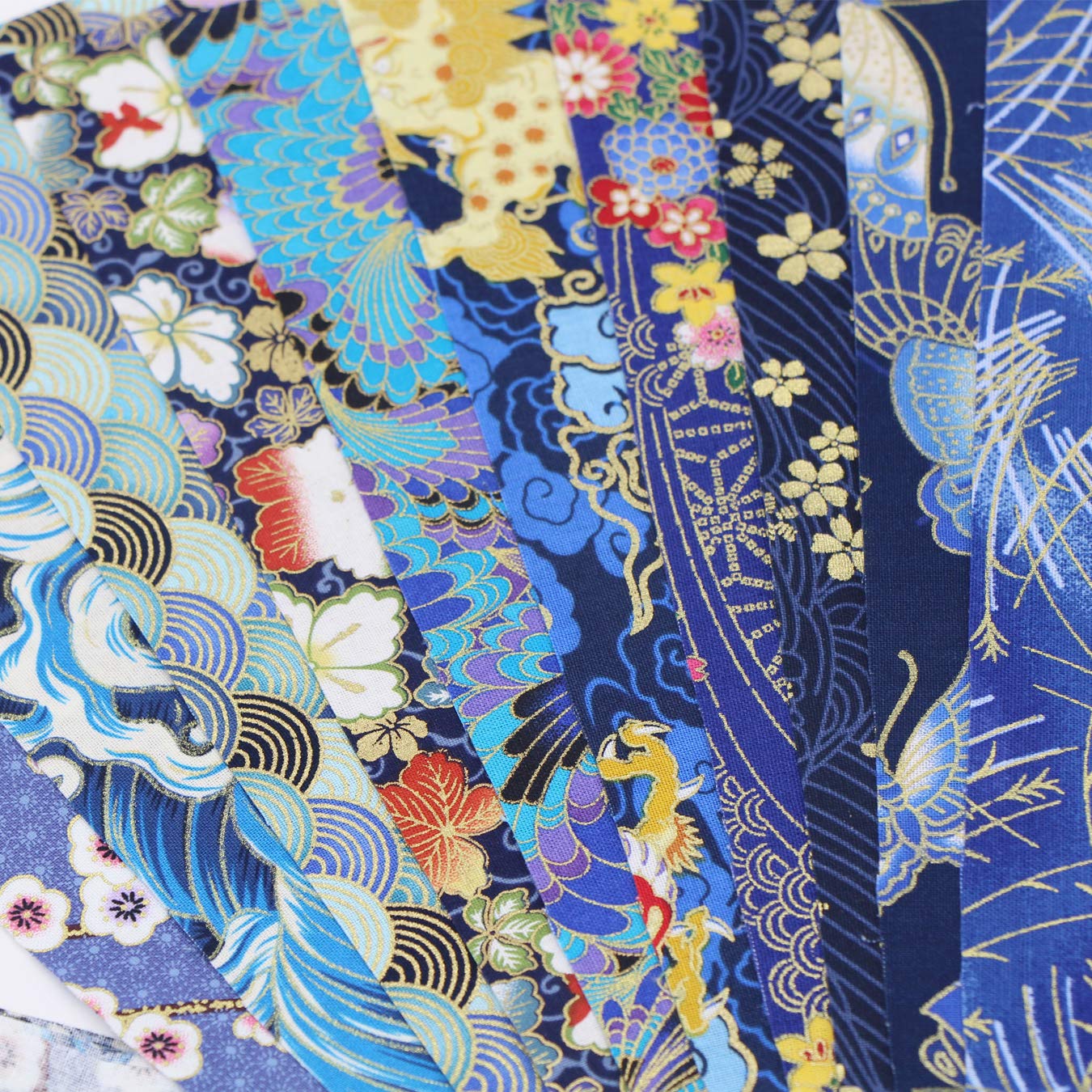 Tissu Coton Japonais 40x80cm - Lot De 5 Motifs Patchwork - DIY Couture Quilting