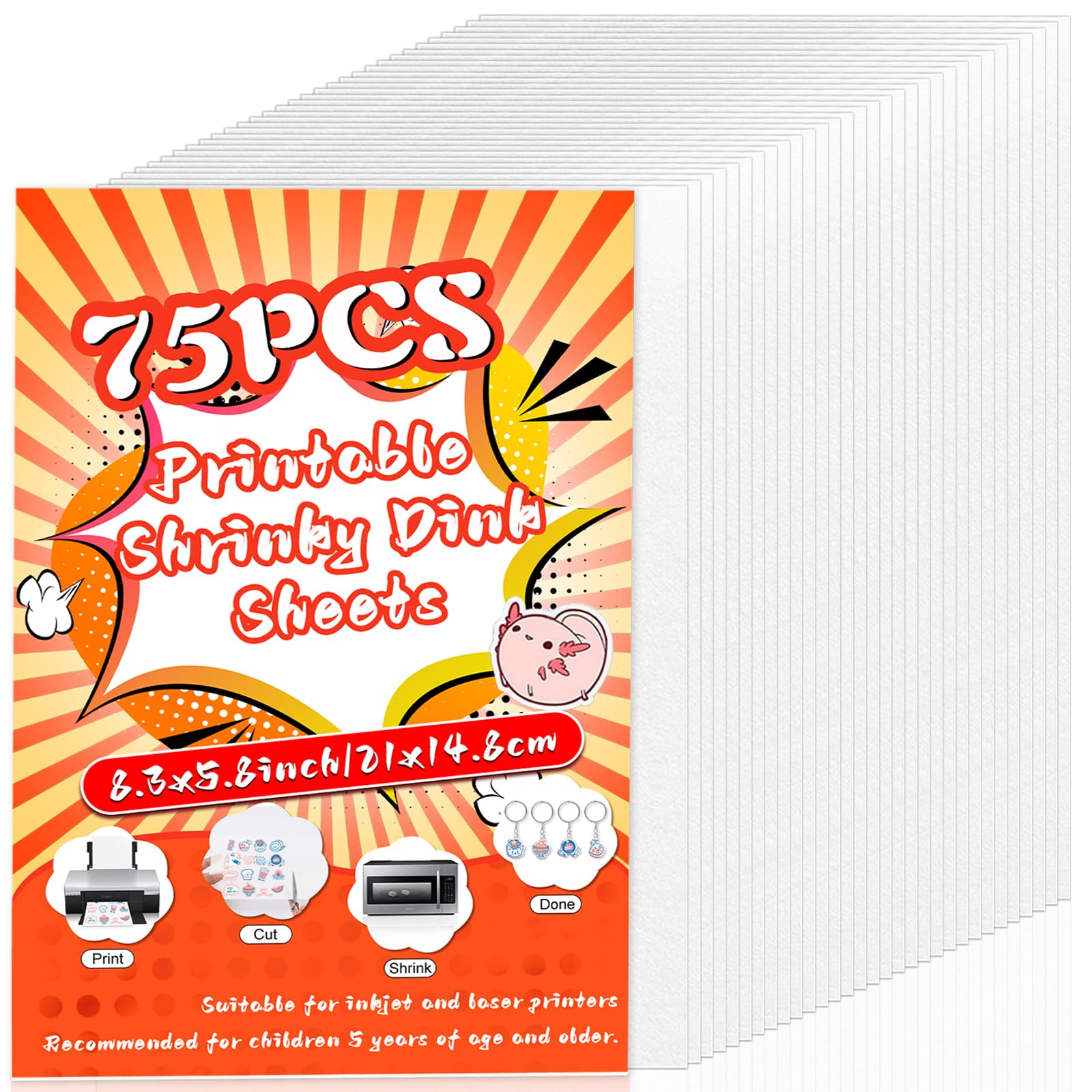 Shrinky Dink Sheets - DIY Jewelry & Crafts -8 Shrinky Dink Sheets - DIY Jewelry & Crafts -8