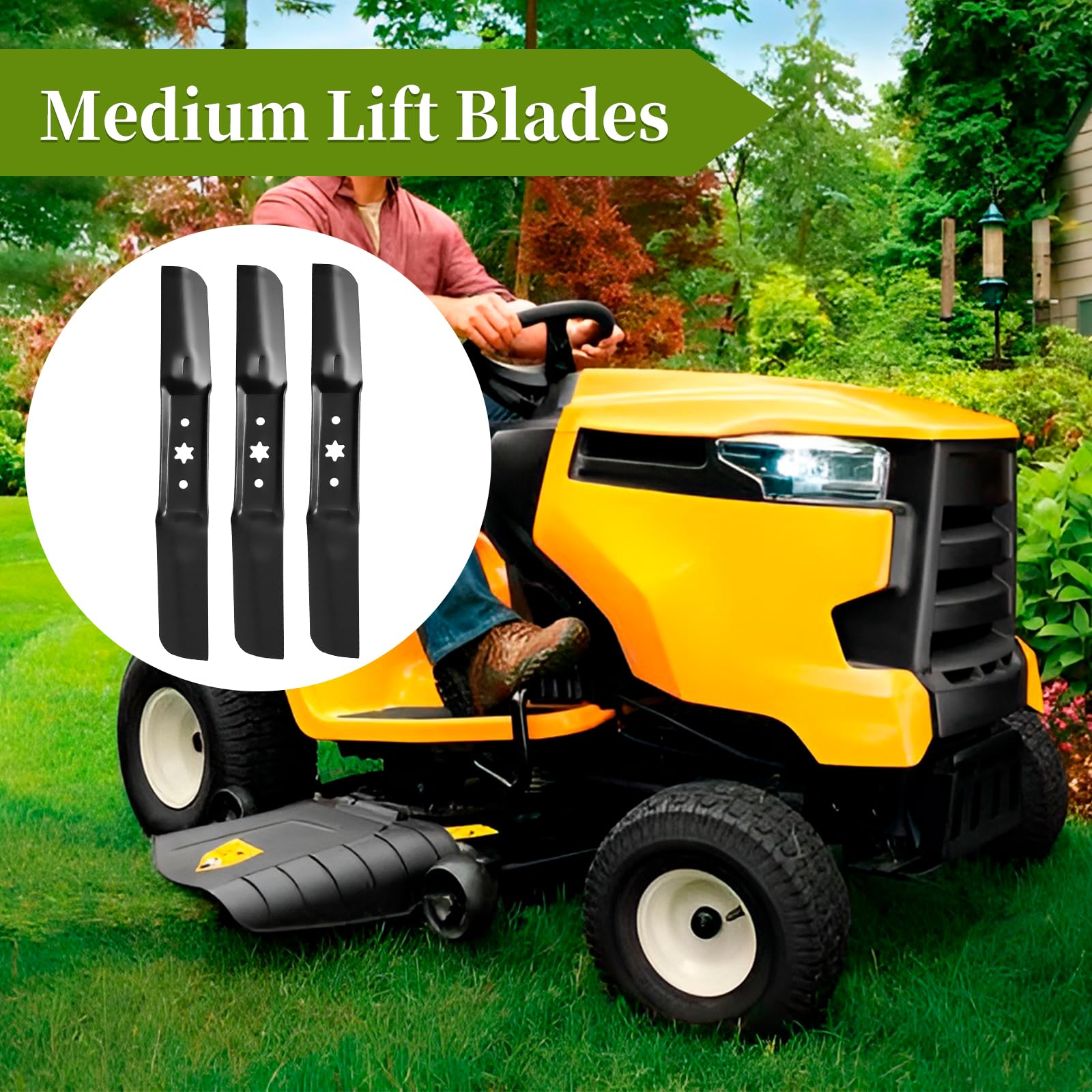 Cuchillas de cortacésped 942-05056A compatibles con Craftsman Cub Cad et Troy-Bilt de 54 pulgadas, cuchillas 742-05056A aptas para cortacésped Cub Cad et RZT-L54 XT1 XT2, reemplaza 742-05056