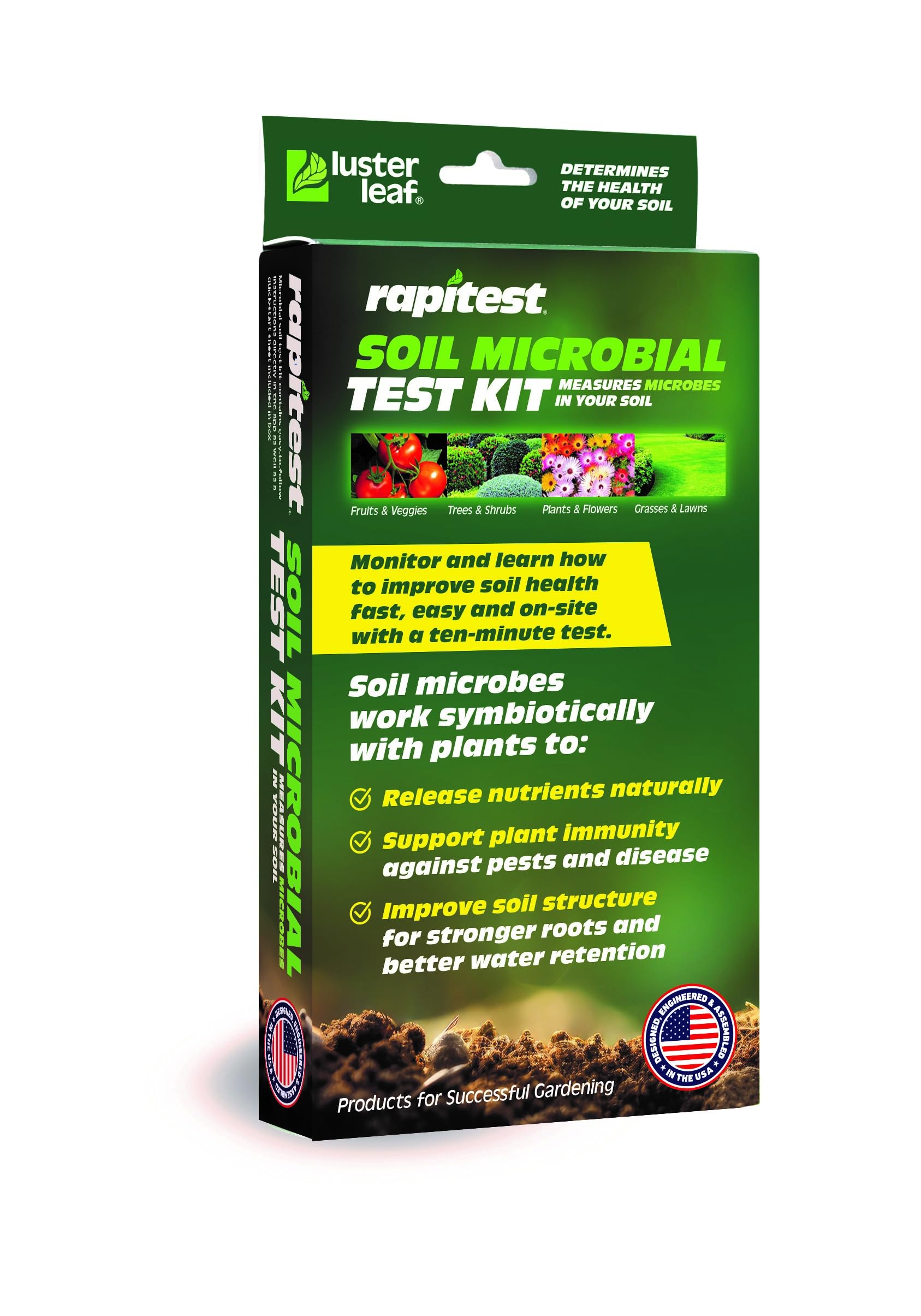 Rapitest® Soil Microbial Test Kit. Improve Soil Health and Activity. for use Along with Soil Conditioners/Activators/Nutrients. Designed, Engineered and Assembled in the USA.