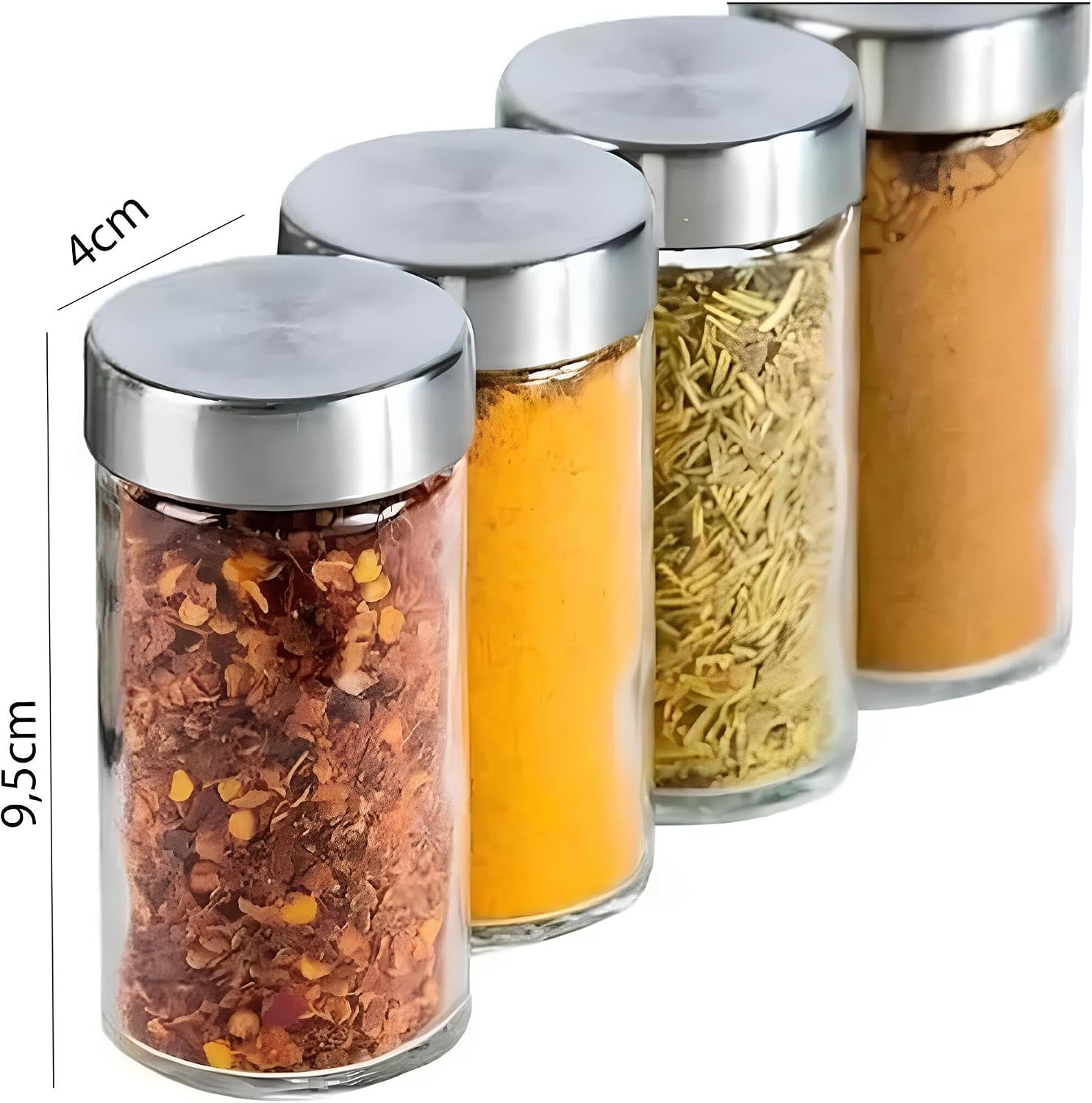 Porta Condimentos Temperos Giratório com 16 Potes de Vidro e Tampa Inox Premium – Kit Completo para Armazenar Temperos na Cozinha com Suporte Giratório Resistente e Design Funcional