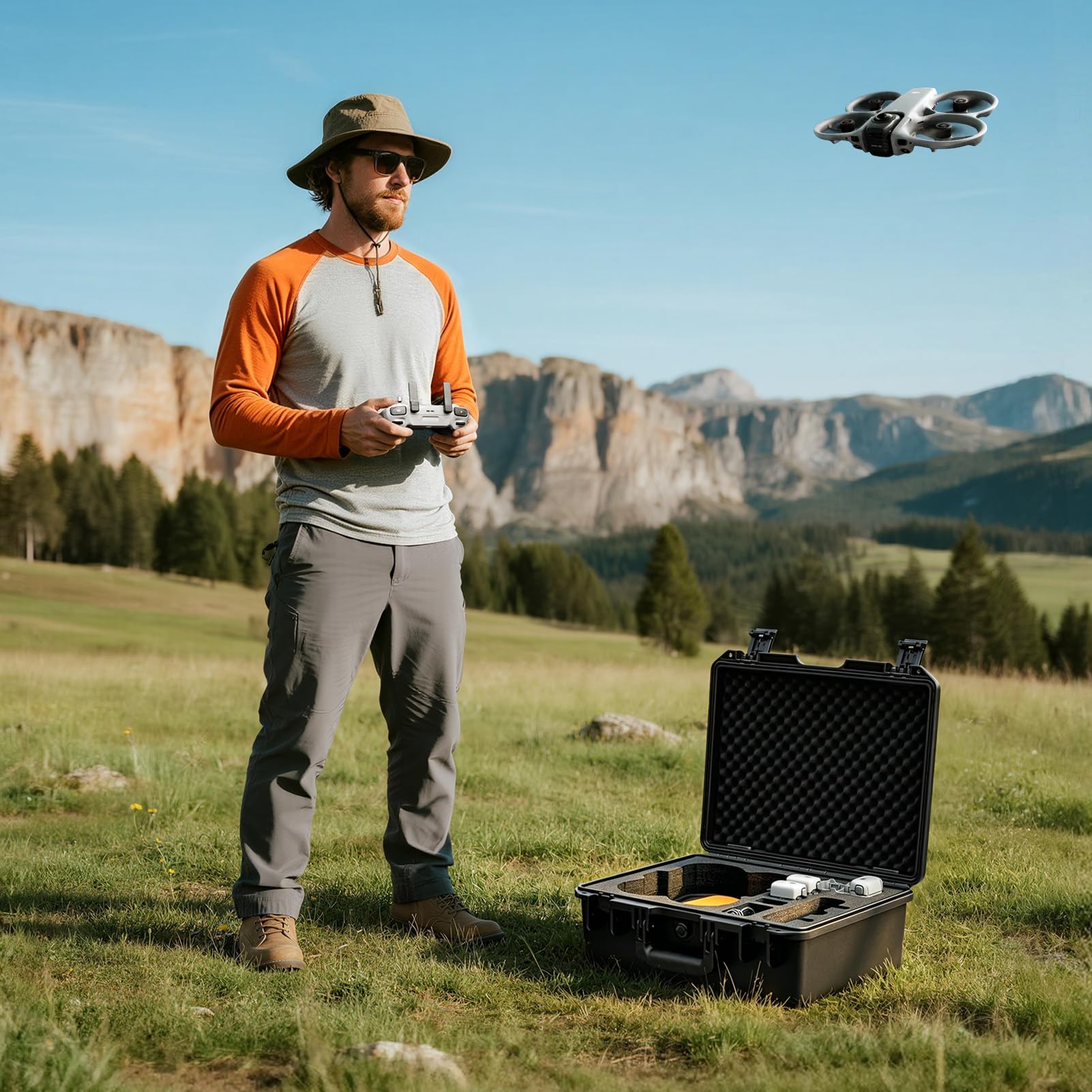 Lykus Titan AT300 Wasserdicht Tasche/Koffer/Case für DJI Avata 360, RC2/RC-N3,Unterstützt 7 Akkus und Zubehör der Fly More Combo[NUR Koffer]