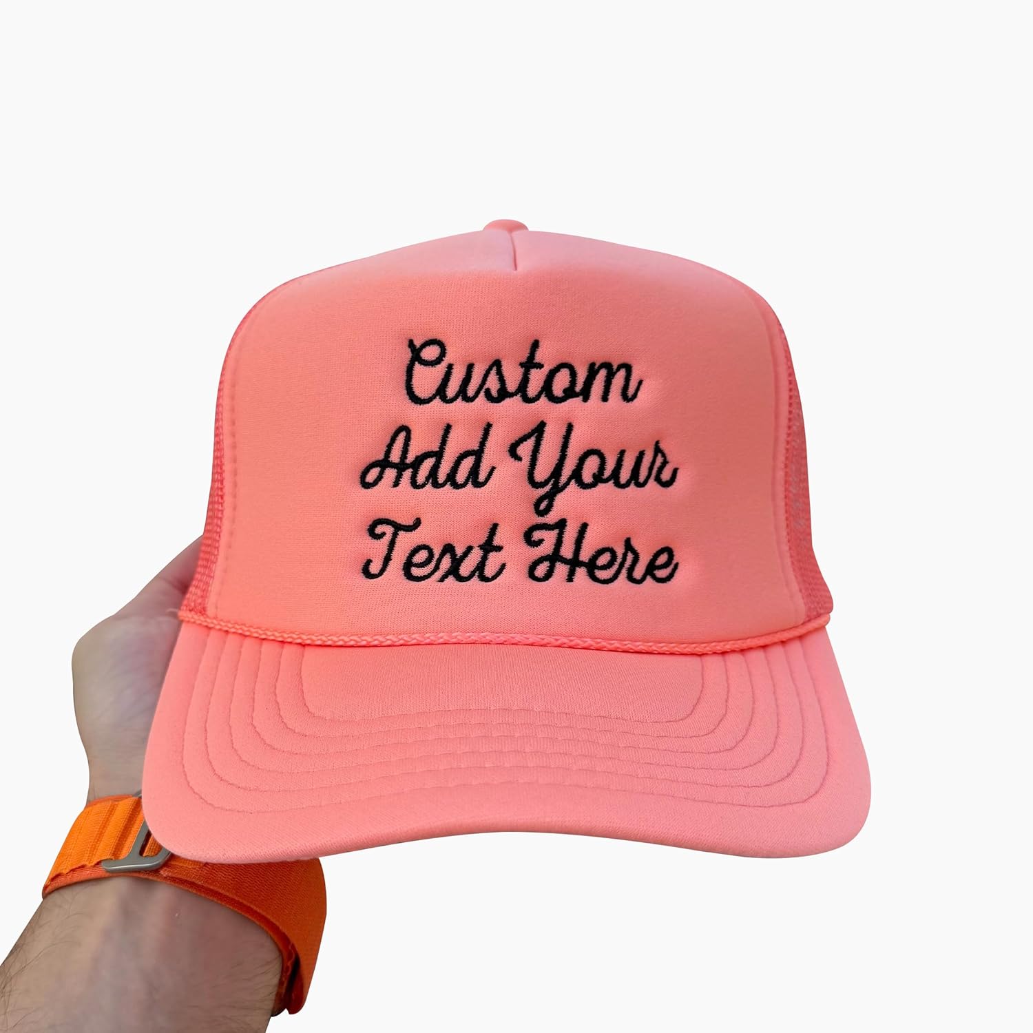 Embroidered Trucker Hat Custom Embroidery Trucker Hat Add Your Text Trucker Hat - Image 8