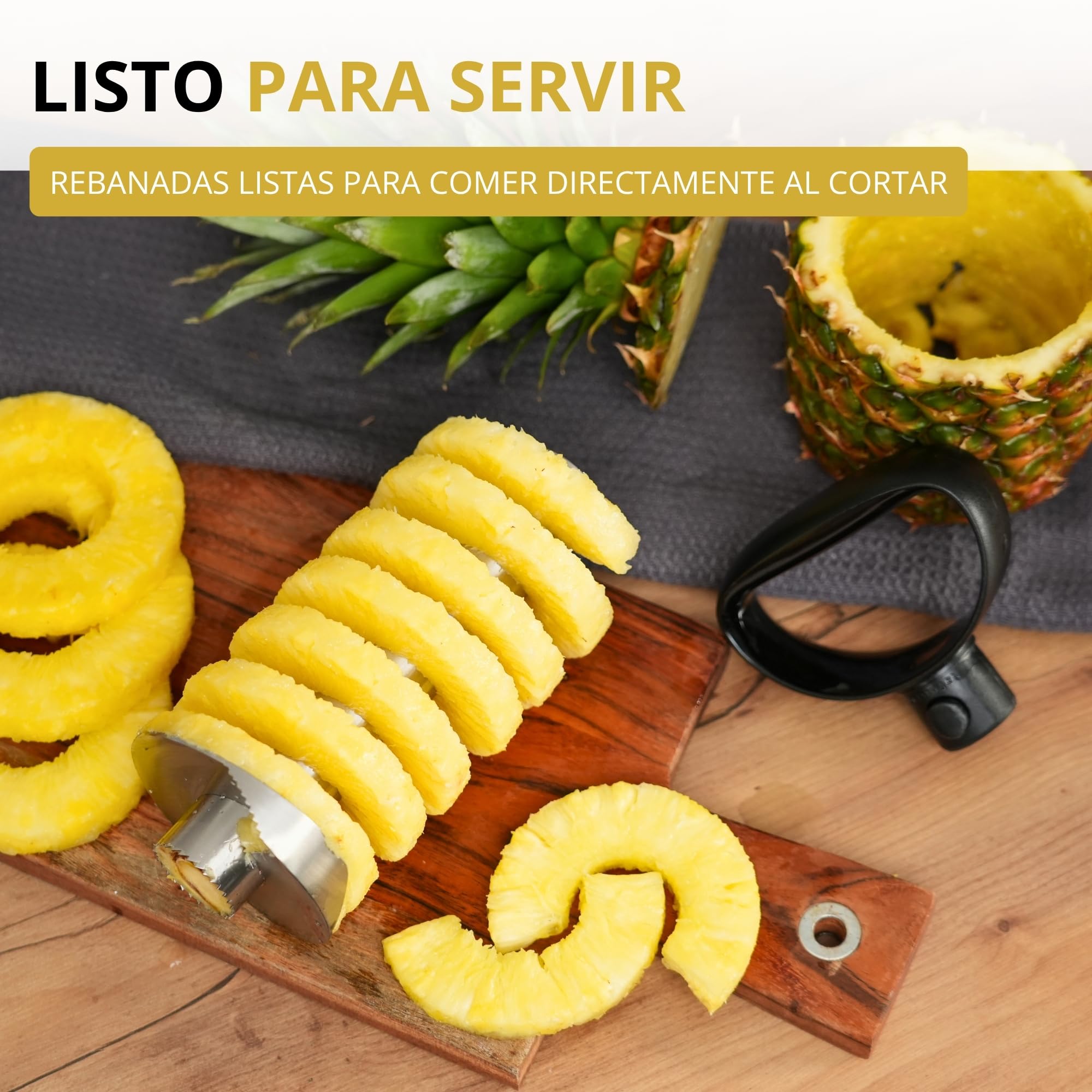 Westmark Cortador de piñas acero inoxidable, ø 8,5 cm, Acero inoxidable/plástico, Plata/negro, 51692260