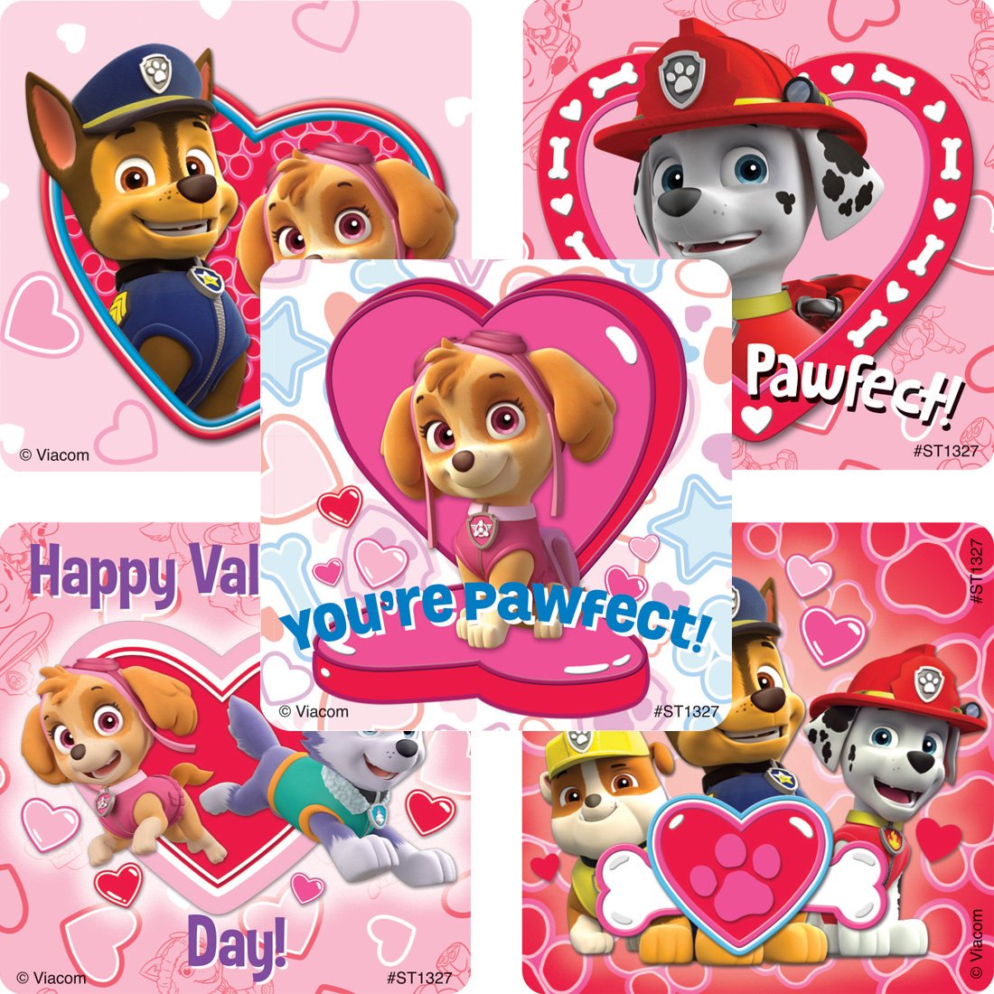 SmileMakers PAW Patrol Valentine Stickers - Prizes and Giveaways - 100 per Pack