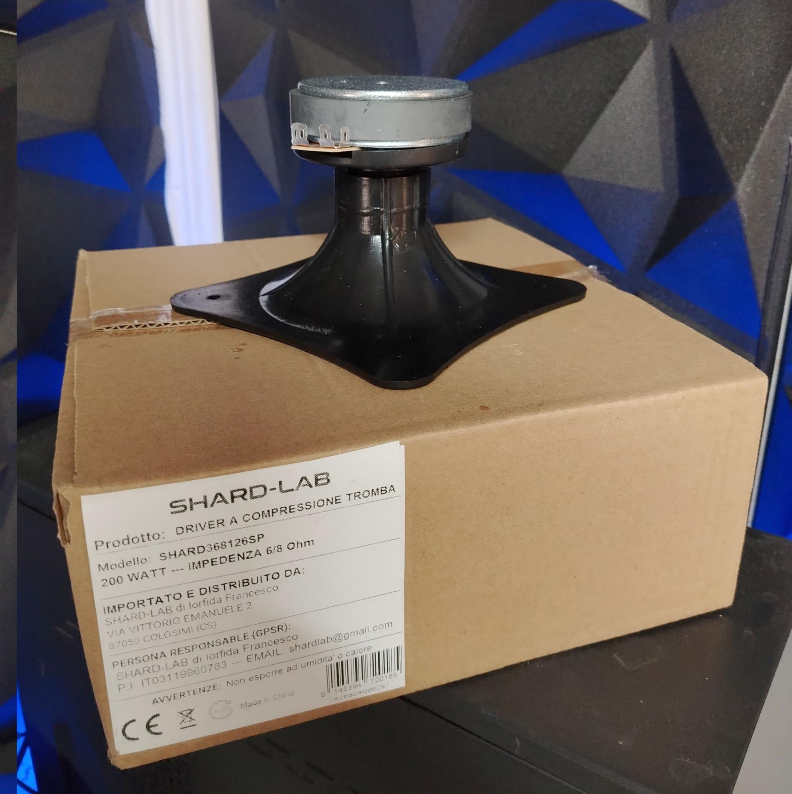 Driver a Compressione Professionale con Tromba, 200 Watt, 8 Ohm, Tweeter 15x15 cm per Casse Acustiche
