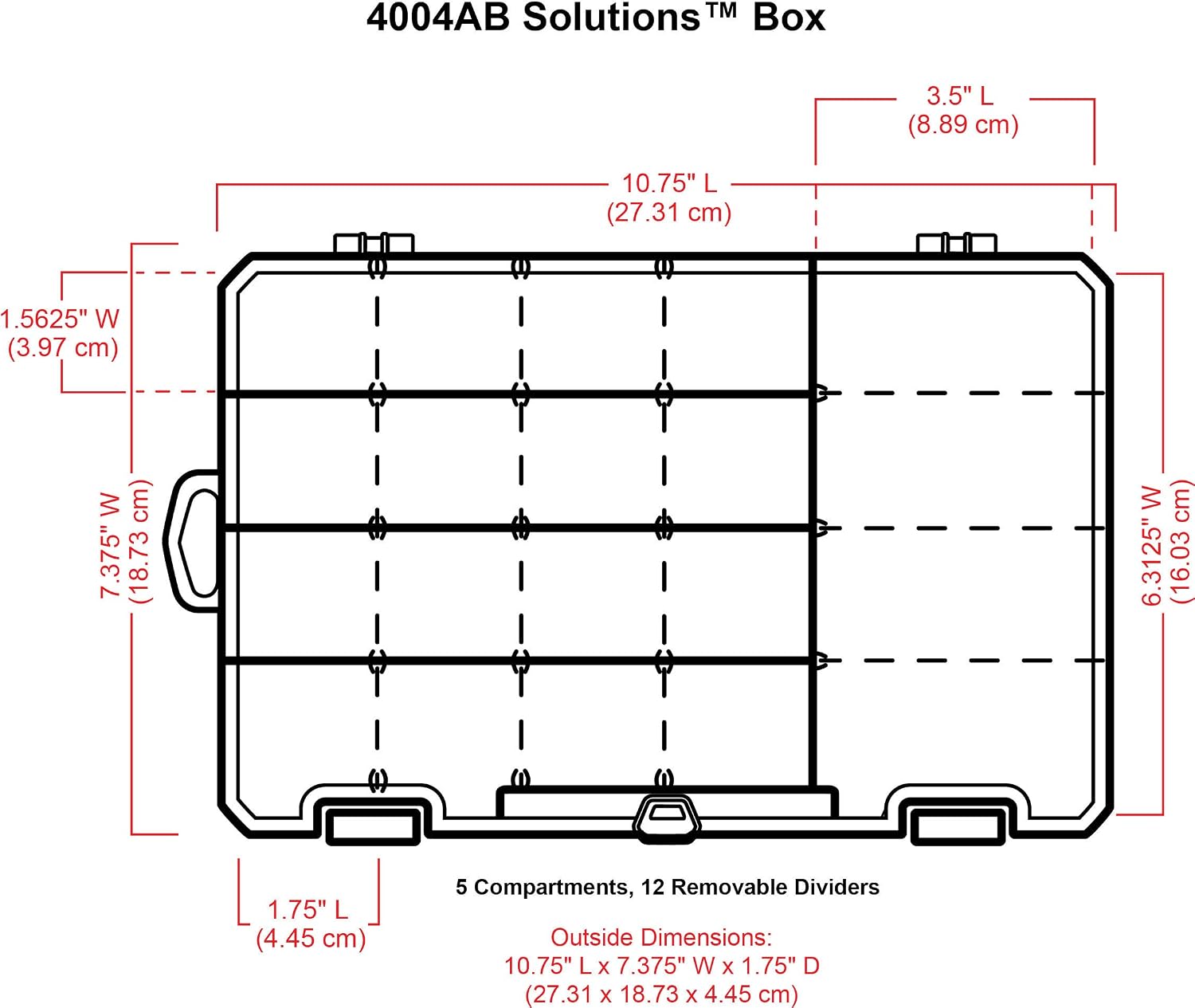 ArtBin 4004AB Medium Solutions Box with Dividers, Art & Craft Organizer, [1] Plastic Storage Case, Clear