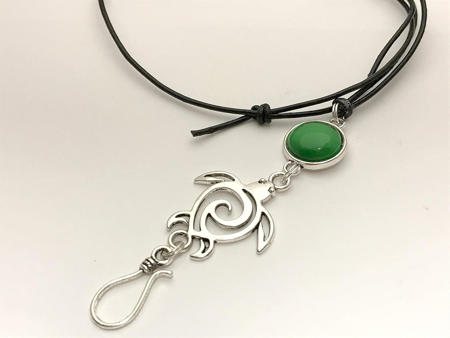 Adjustable Sea Turtle Portuguese Knitting Necklace with Hook