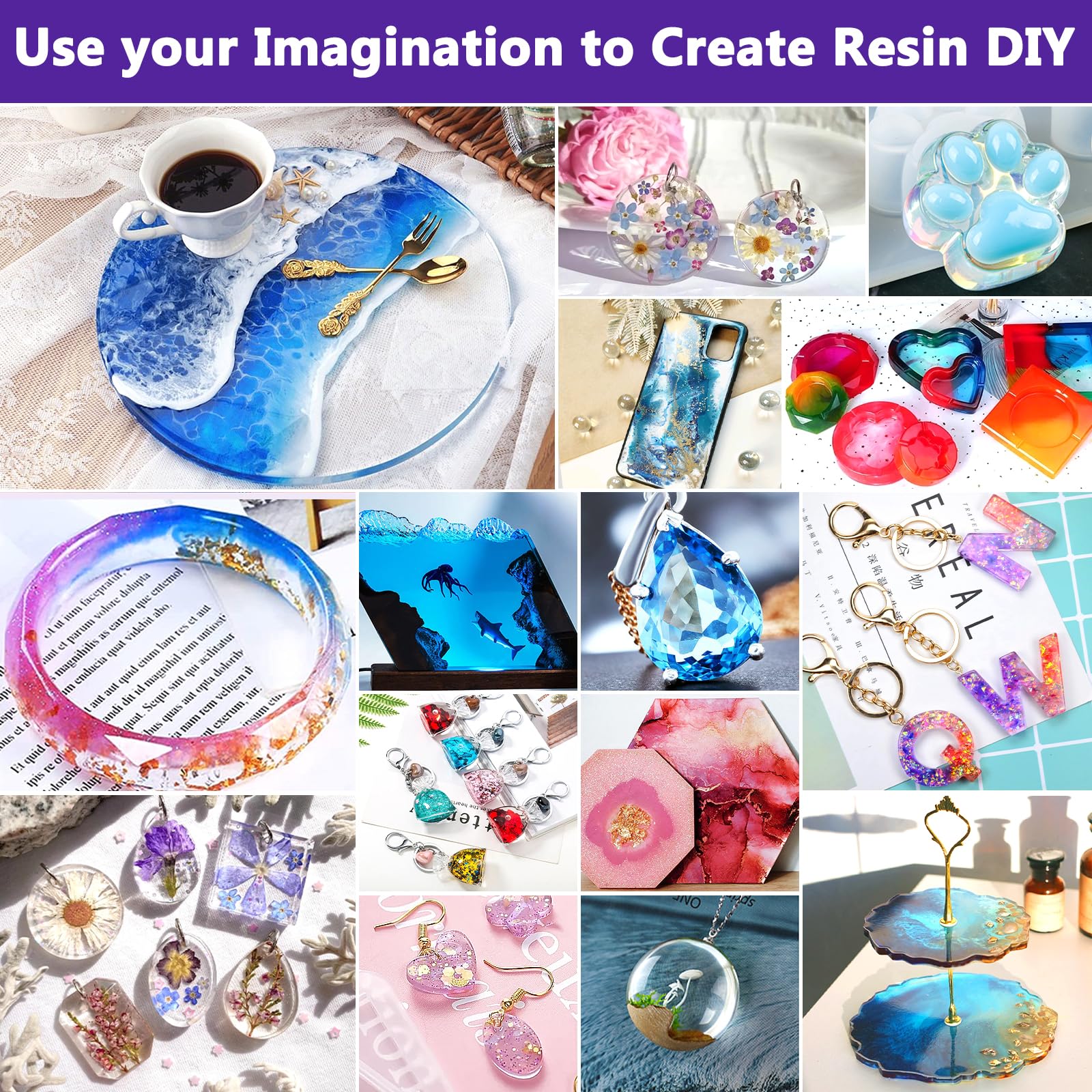 Kit Resina Epossidica Trasparente 1016ml - Con Pigmenti E Accessori Per Creazioni Fai Da Te - Foto 3