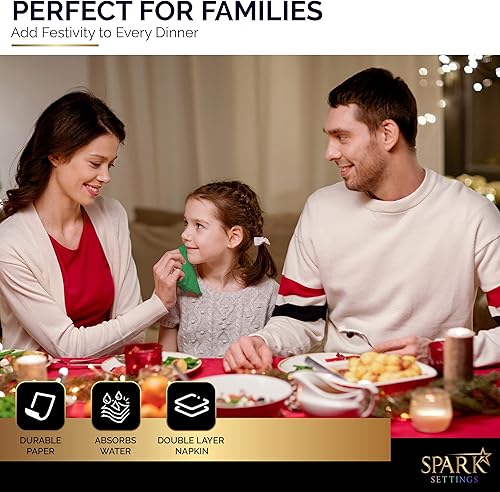 Miniatura 6 de Amcrate Paquete grande de 100 servilletas verdes para bebidas, ideal para bodas, fiestas, cumpleaños, cenas, almuerzos y cócteles (5 x 5 pulgadas)