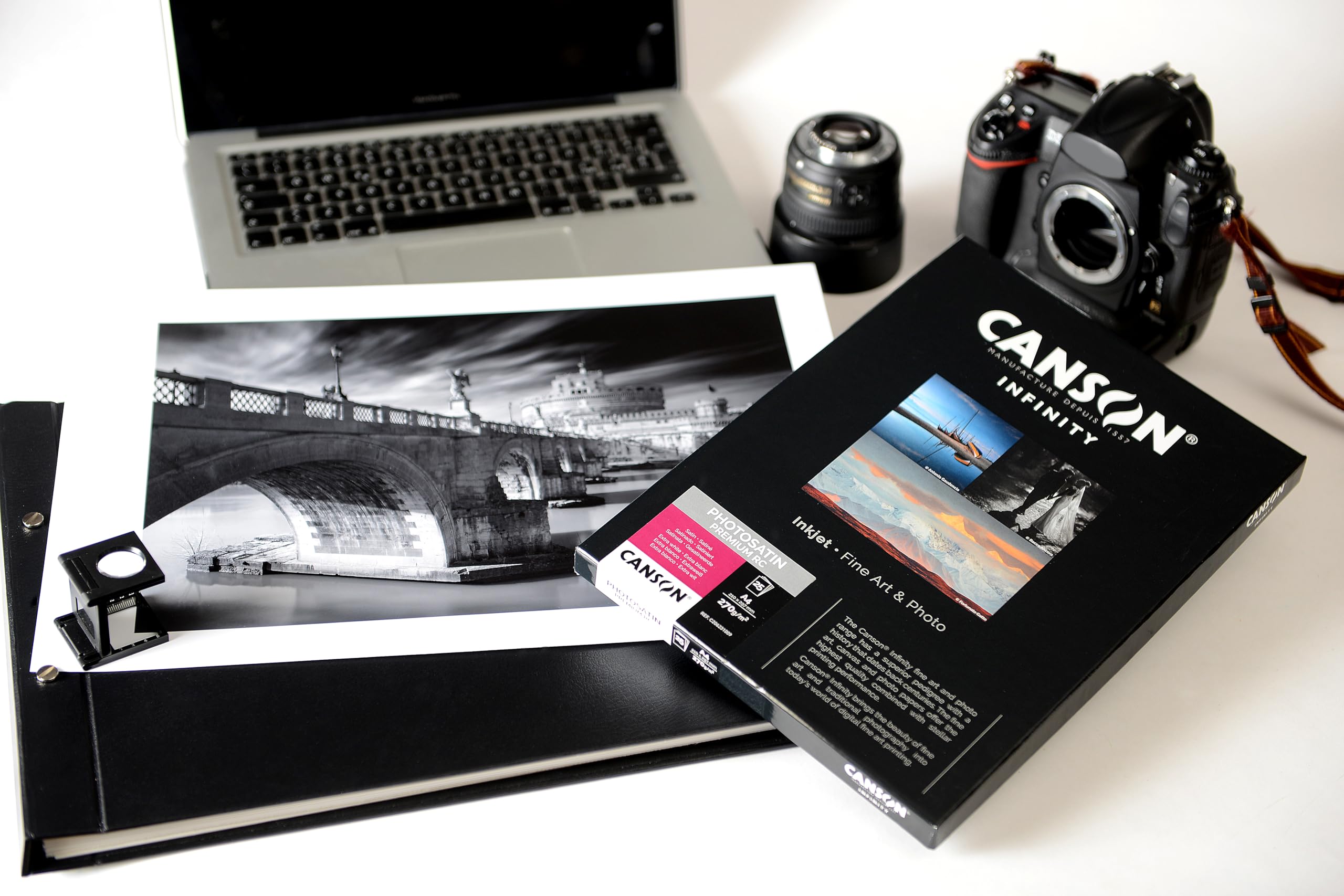Canson Infinity Photo Satin Premium RC, Papel fotográfico, Satinado, 270g, Hoja, A3-29,7x42cm, Extra Blanco, 25 Hojas