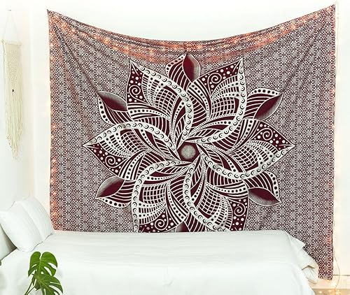 Popular Handicrafts - Tapiz en degradé grande diseño de luna mandala indio para colgar decoración de pared hippie colcha bohemia multipropósito 21 x