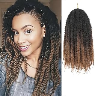 Marley Twist Braiding Hair 14 Inch Cuban Twist Hair 8 Packs Soft Marley Twist Hair Afro Kinky Twist Hair Extension(14 Inch, 1B/4/30)