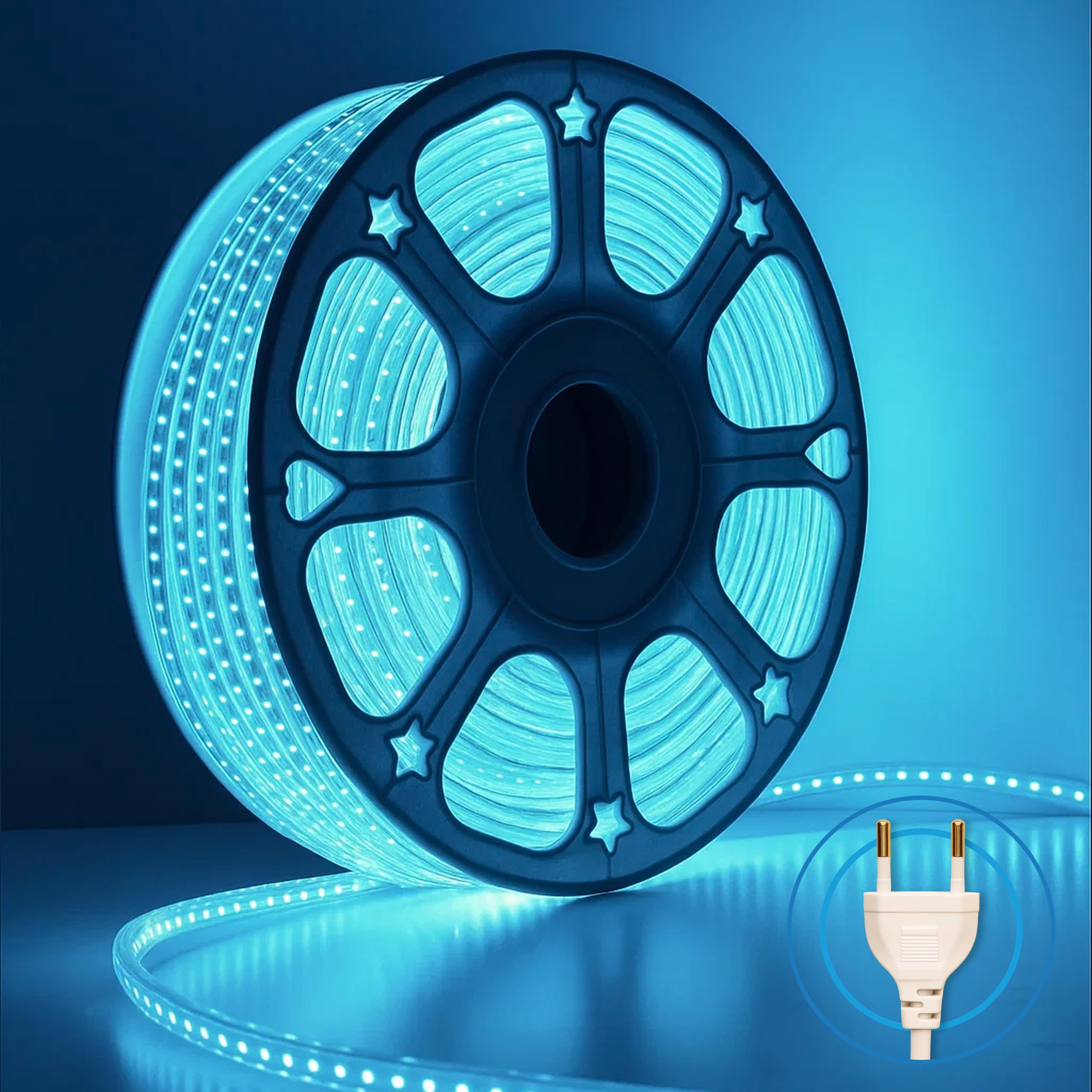 MPROW 3 Meter LED Rope Light | 120 LEDs/Meter Waterproof Strip Light | Cove Light for False Ceiling, Diwali, Balcony & Indoor Decoration (Ice Blue, 3 Meter)-image-10
