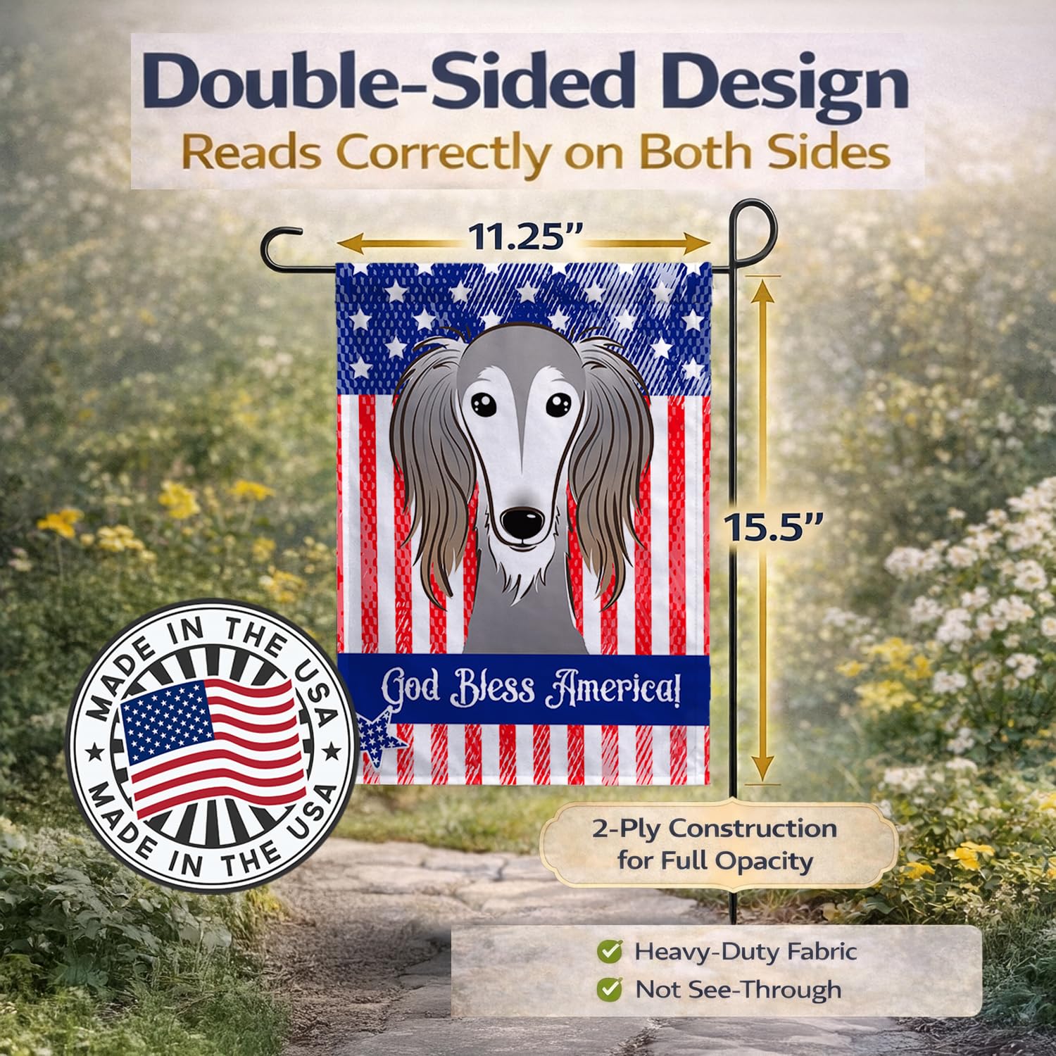 Caroline 's Treasures bb2159gf Saluki Garten Flagge, klein, multicolor