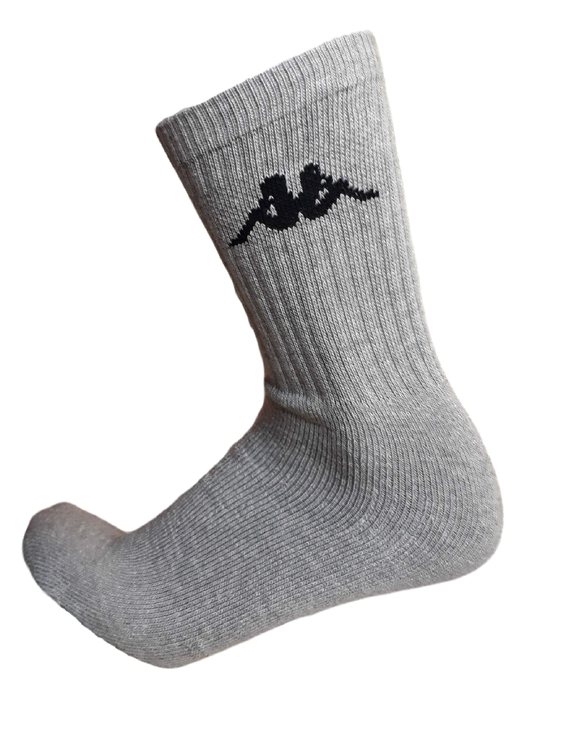 Kappa - Lot de 6 paires, 12 chaussettes de sport en éponge, hauteur mi-mollet, chaussettes de tennis, chaussettes de randonnée pour homme et femme