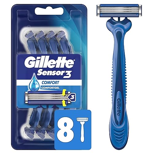 Miniatura 10 de Gillette Sensor3 Comfort - Maquinillas de afeitar desechables para hombre, 12 maquinillas de afeitar