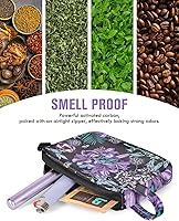 Vista 11 de Smell Proof Bag, 6.7"x4.7" Smell Proof Container with Activated Carbon Fiber Liner, Odorless Airtight Travel Organizer & Stylish Gifts for Women