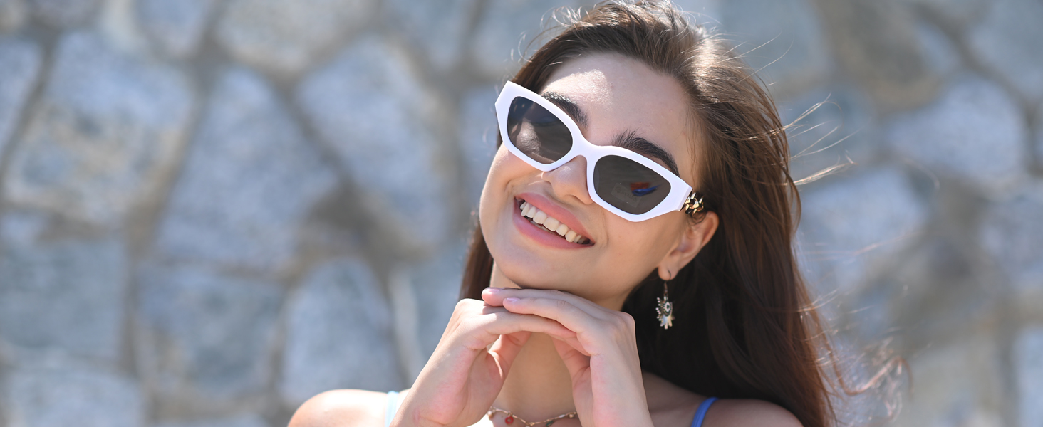 Amazon.com: Dollger Retro Cat Eye Sunglasses for Women Hexagon