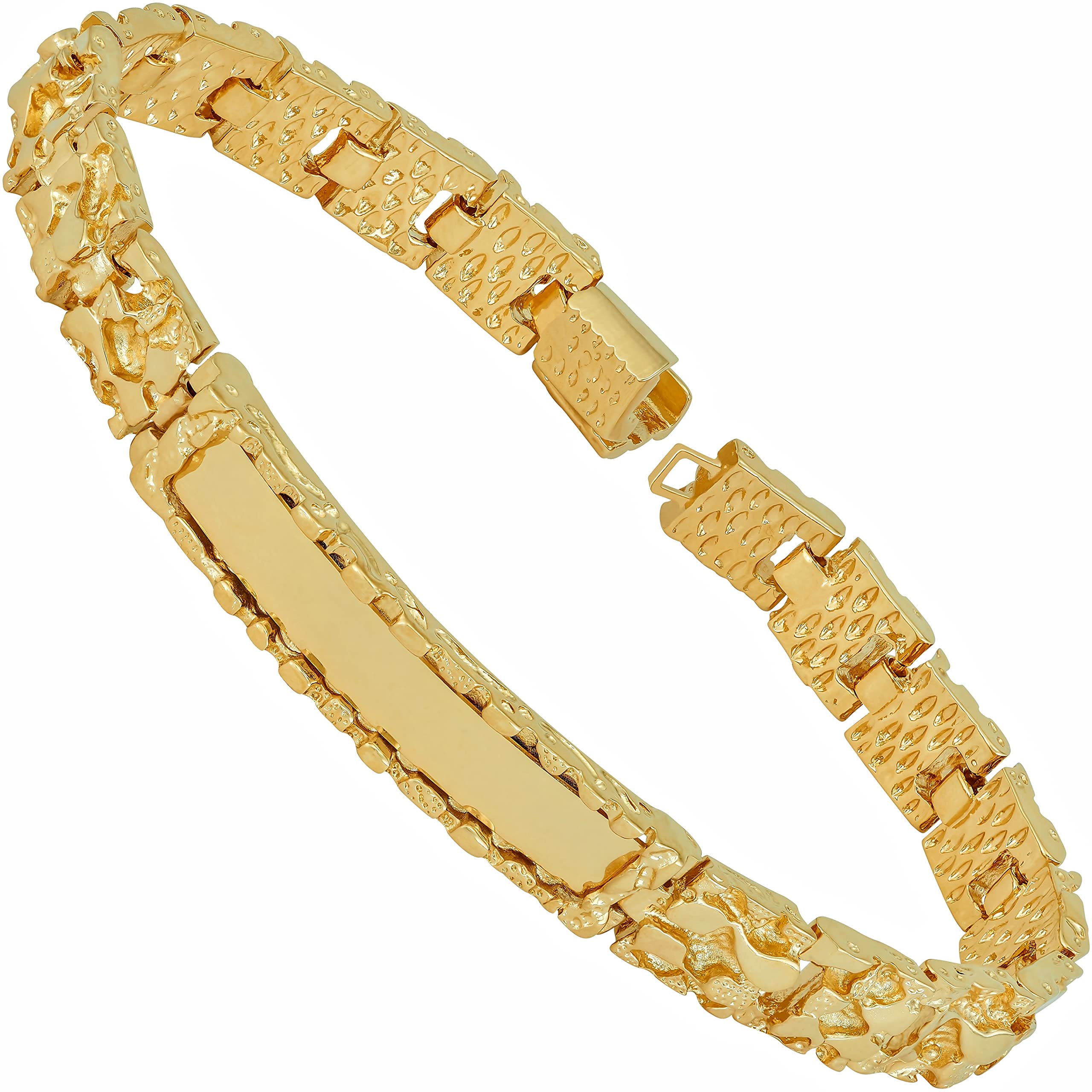 LIFETIME JEWELRY Nugget ID Bracelet for Men and Women 24k Real Gold Plated