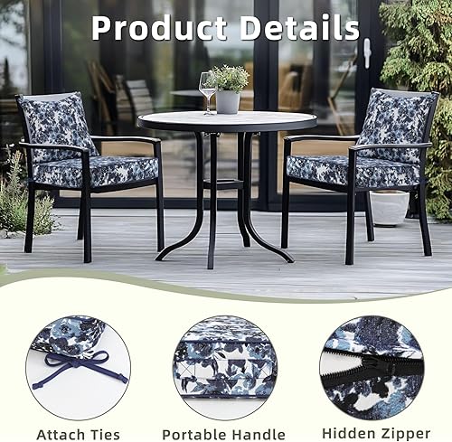 Vista 43 de Favoyard Juego de cojines de asiento para exteriores, 24 x 24 pulgadas, impermeables y resistentes a la decoloración, cojines para muebles de patio