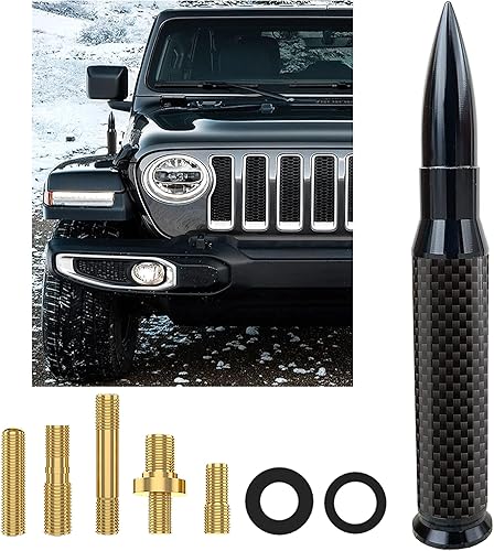 Miniatura 8 de ICBEAMER Antena de fibra de carbono de calibre 50 de repuesto color negro mate, ajuste universal, para camionetas, vans, automóviles, fabricada con