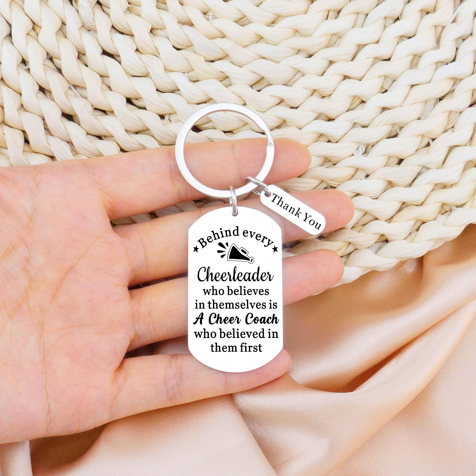 Ikacvb Cheer Keychain Best Cheerleading Coach Gifts For Women Thank You Gifts For Cheerleader Choach Appreciation Gift For Women Coaches Keyring Birthday Christmas Stuff
