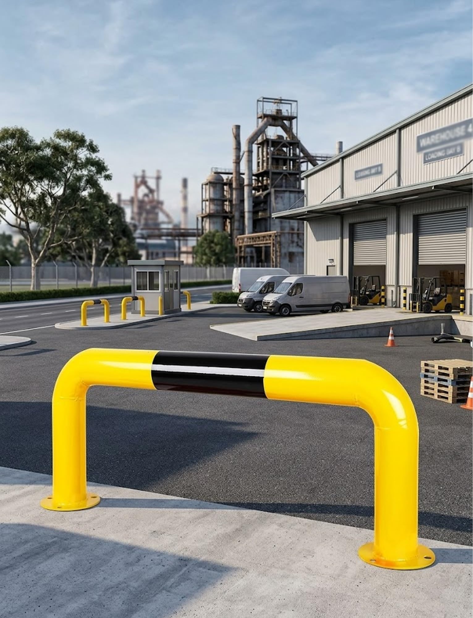 Dissuasore di sicurezza a forma di U, palo di parcheggio anti-collisione per la protezione del veicolo, ideale per magazzini e aree di parcheggio, design durevole e affidabile