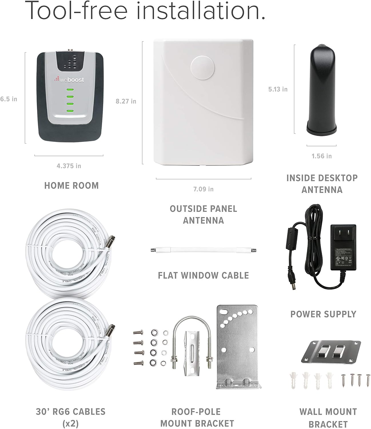 weBoost Home Room - Cell Phone Signal Booster | Boosts 4G LTE & 5G for all U.S. Networks & Carriers - Verizon, AT&T, T-Mobile & more | Made in the U.S. | FCC Approved (model 472120) (Renewed)