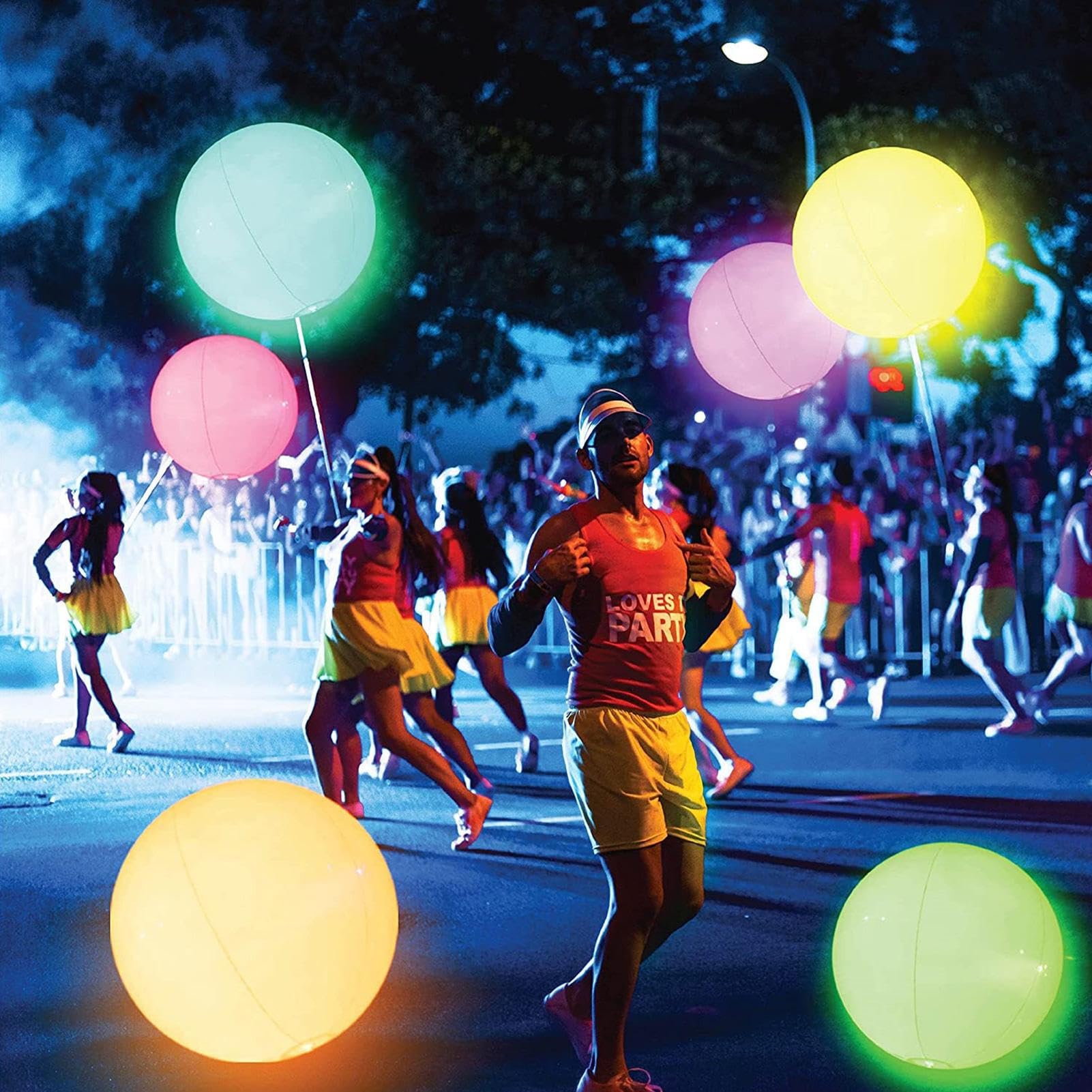 Light Up Beach Balls, LED Beach Ball In Dark Inflatable Pool Ball, Color Changing GlowBalls 16 Light Colors with Remote Control, Waterproof Inflatable Neon Balls, Outdoor Pool Supplies Decor