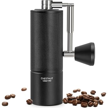 Chestnut C3 ESP PRO TIMEMORE Manual Coffee Grinder Upgrade Integrated All-Metal Housing Hand Coffee Grinder for Espresso to French Press Black