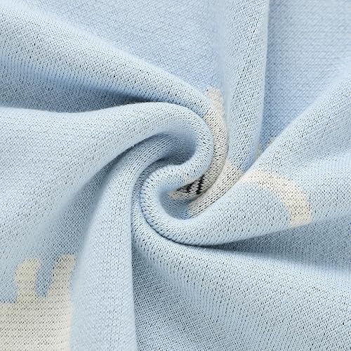 Miniatura 7 de Manta de bebé 100% algodón de punto suave y acogedora manta de recepción con precioso elefante para niños recién nacidos, verde claro, 35.4 x 27.6 in