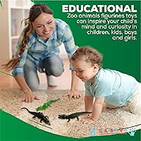 Vista 4 de SENSORY4U Juguetes de cocodrilo, 16 figuras de acción de cocodrilo de 6 pulgadas, juguete de cazador de cocodrilos, figuras de animales