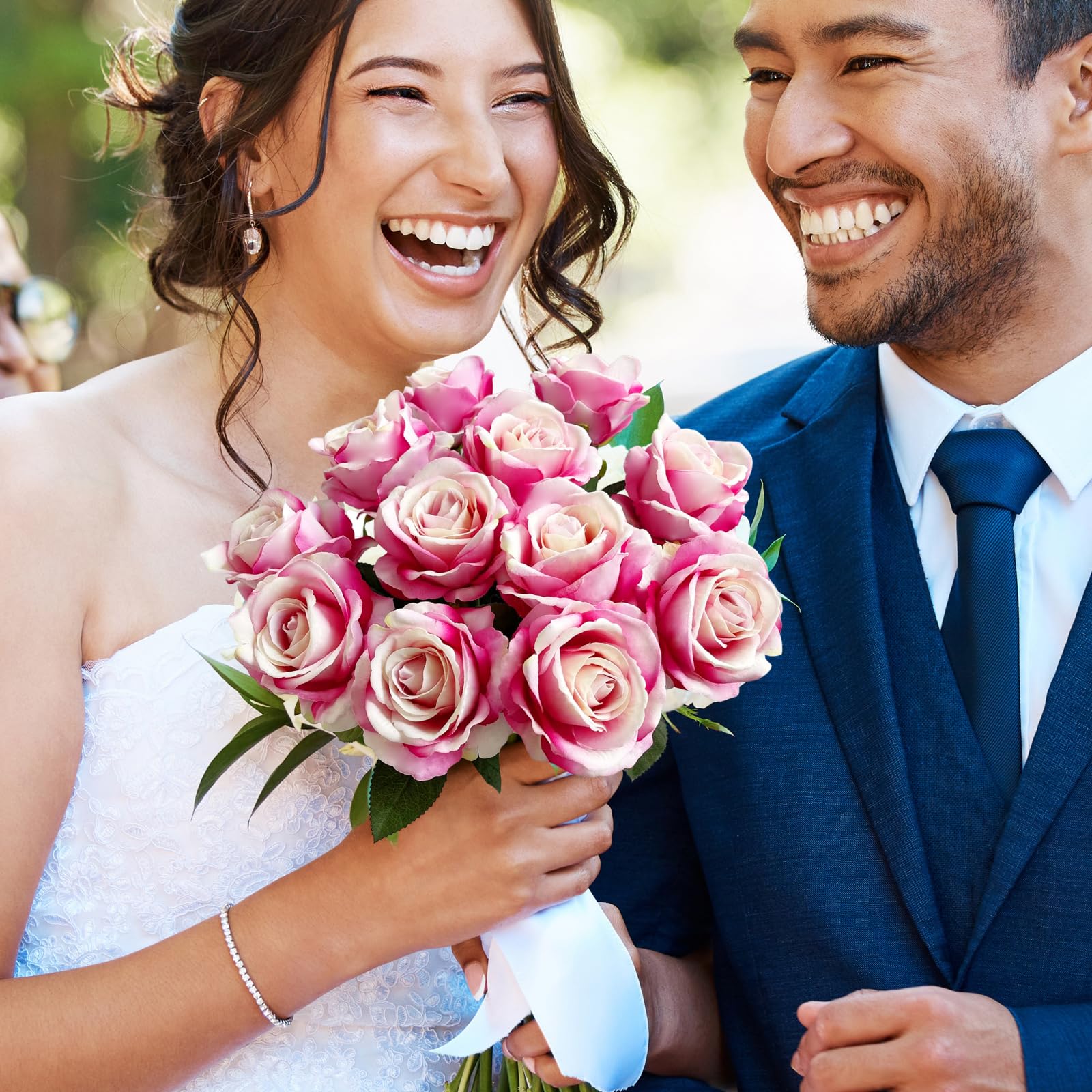 DuHouse 10 kunstmatige rozen, bloemen van kunstzijde, realistische bruidsboeketten met enkele lange kunststof stelen voor arrangement op bruiloft, bloemstuk op tafel, voor feest of decoratie, koraal DuHouse 10 kunstmatige rozen, bloemen van kunstzijde, realistische bruidsboeketten met enkele lange kunststof stelen voor arrangement op bruiloft, bloemstuk op tafel, voor feest of decoratie, koraal